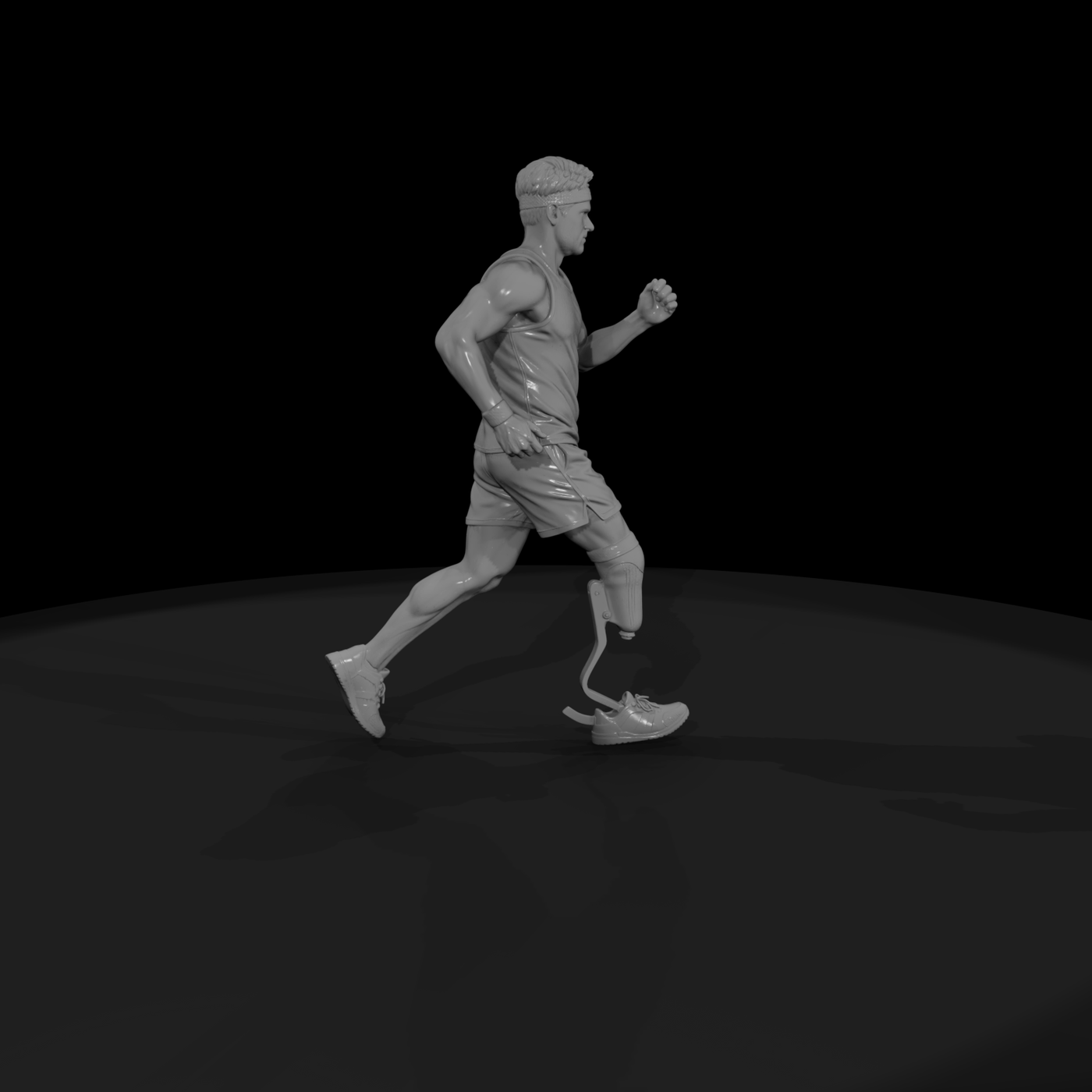Para-Athlete Sprinter with Running Blade