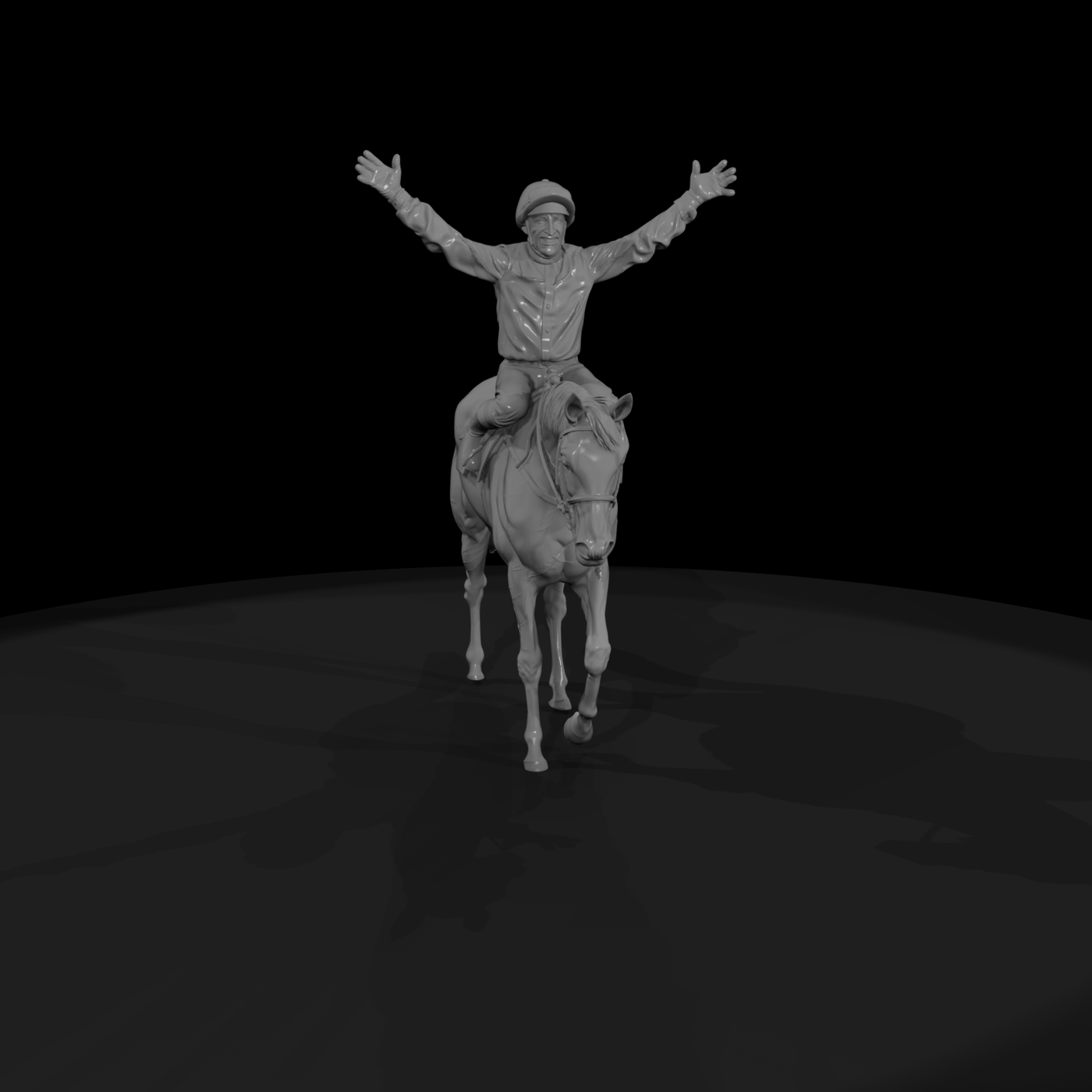 Smiling Jockey — Seated Rider