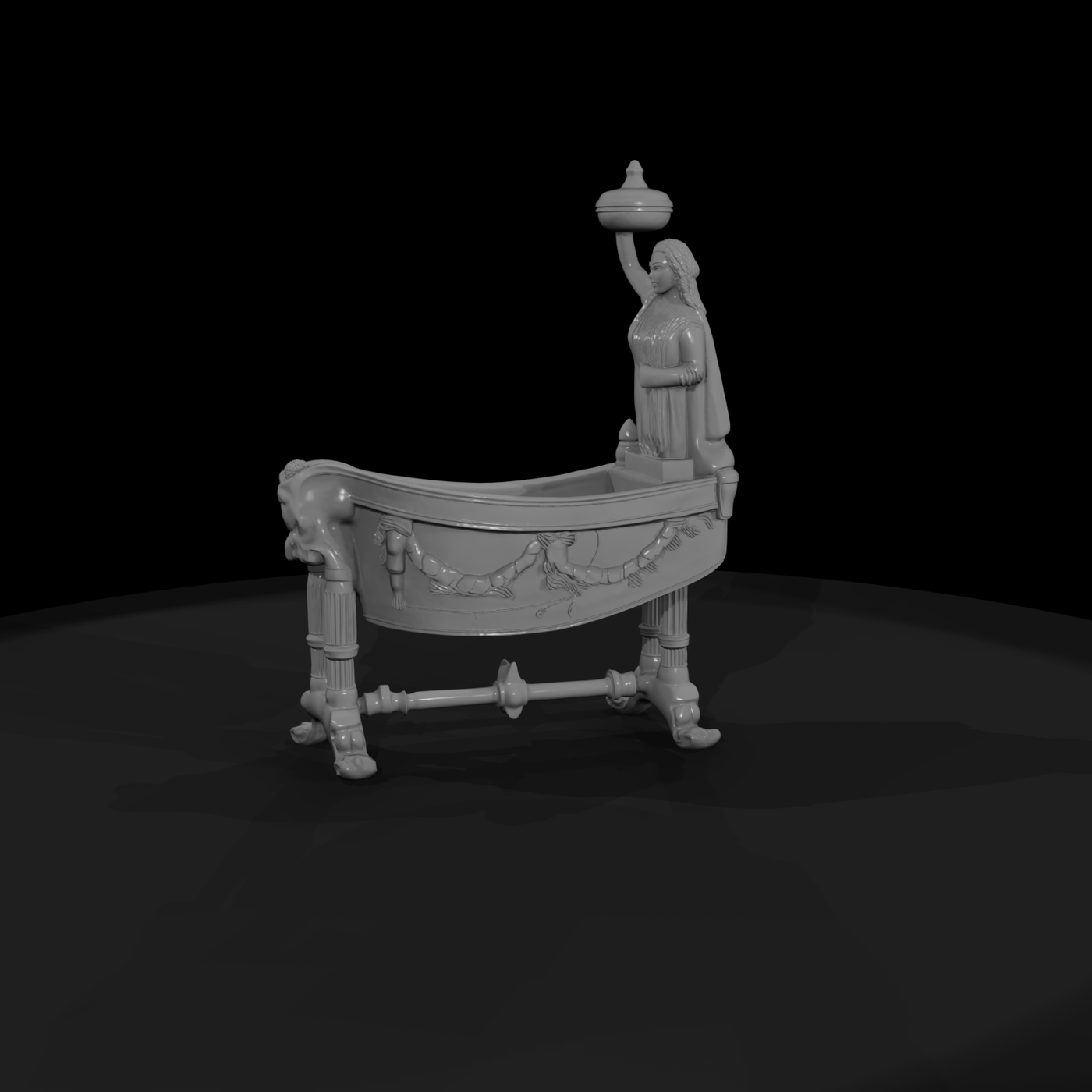 Neoclassical Ornate Infant Cradle — Crib