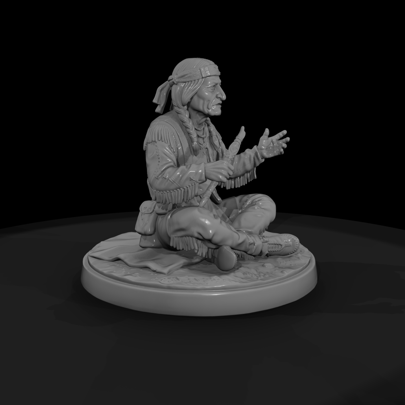 Seated Apache Elder Storyteller