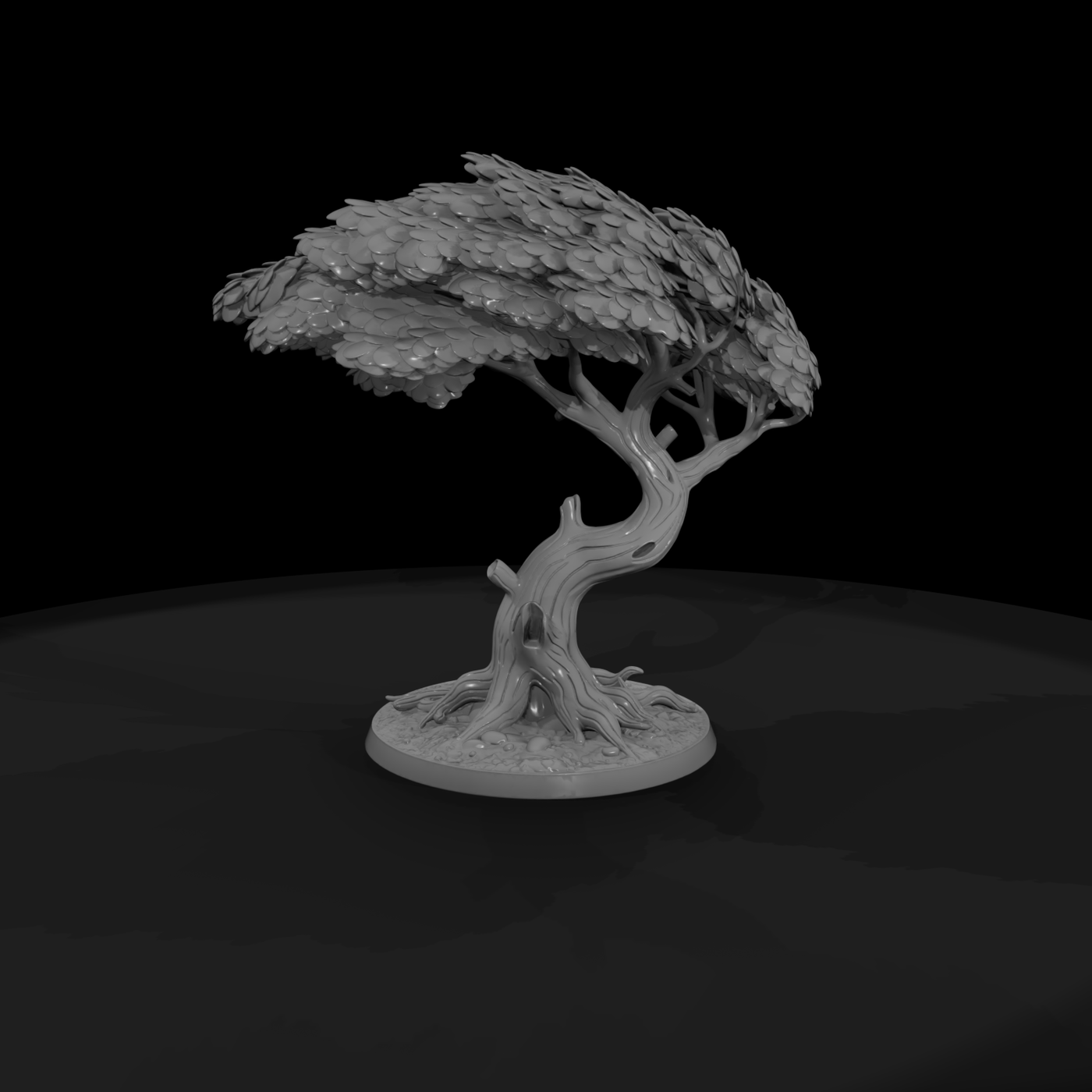 Stylized Fantasy Tree on Scenic Base