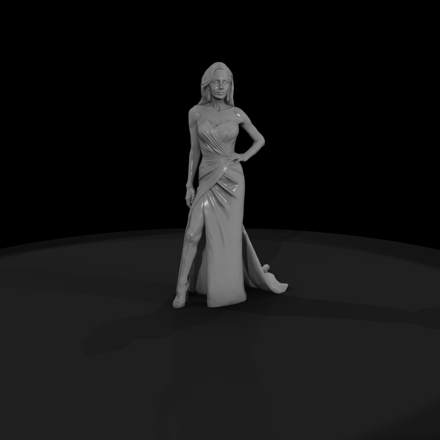 Elegant Female Figure in Evening Gown — Standing Pose