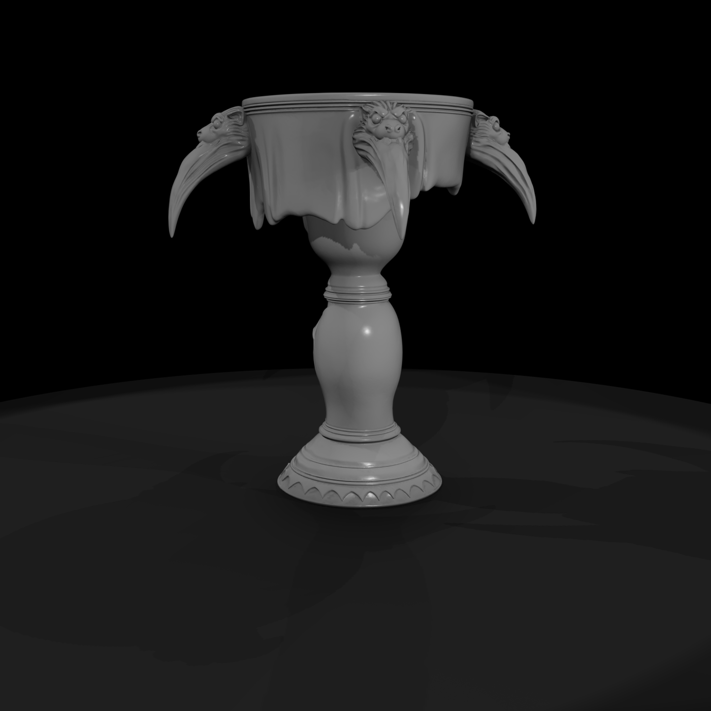 Gothic Gargoyle Pedestal Side Table