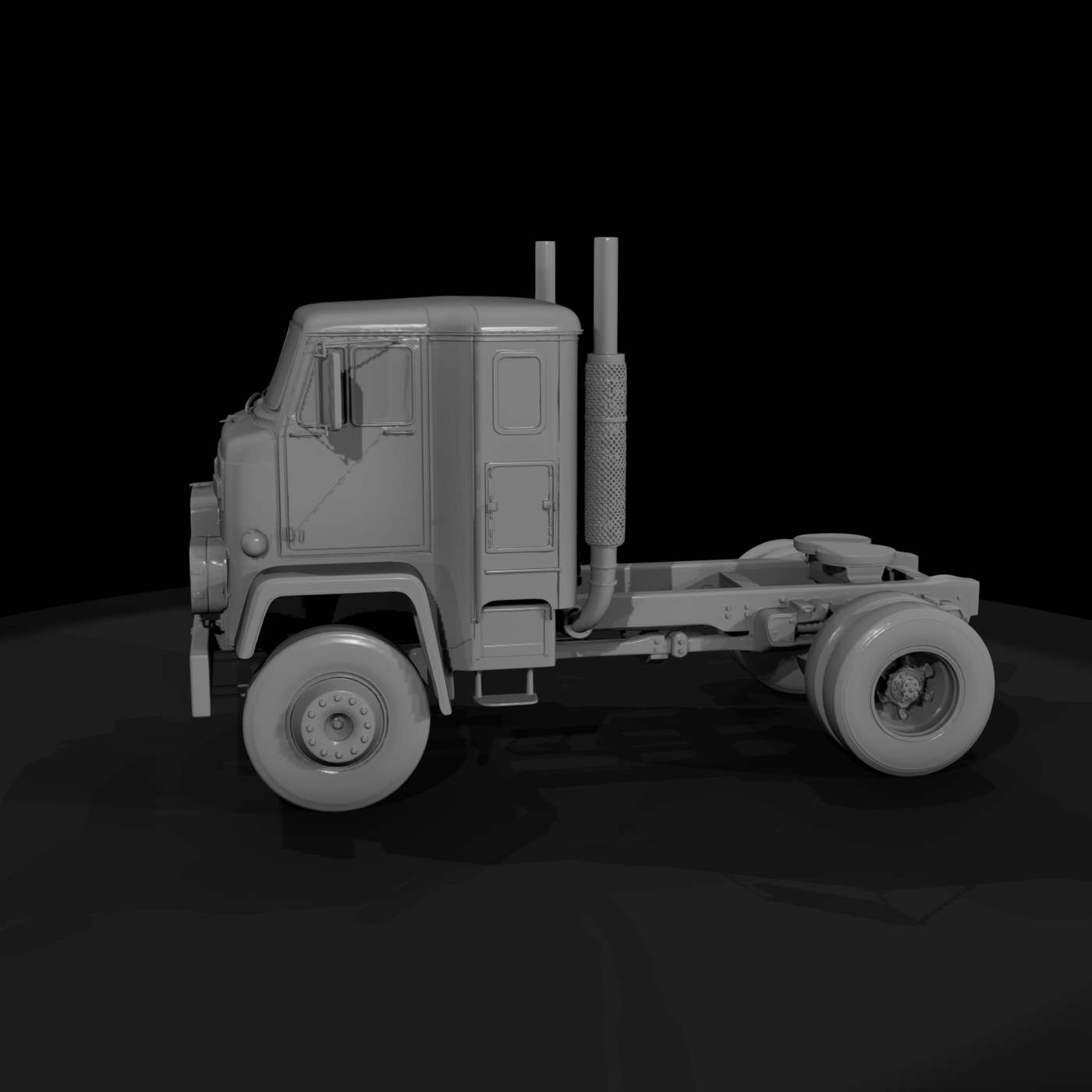 Vintage Cab-Over Semi Truck
