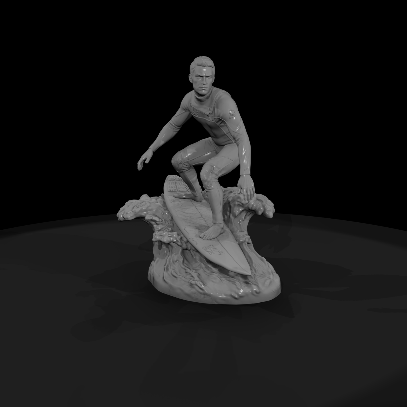 Surfer Riding a Wave