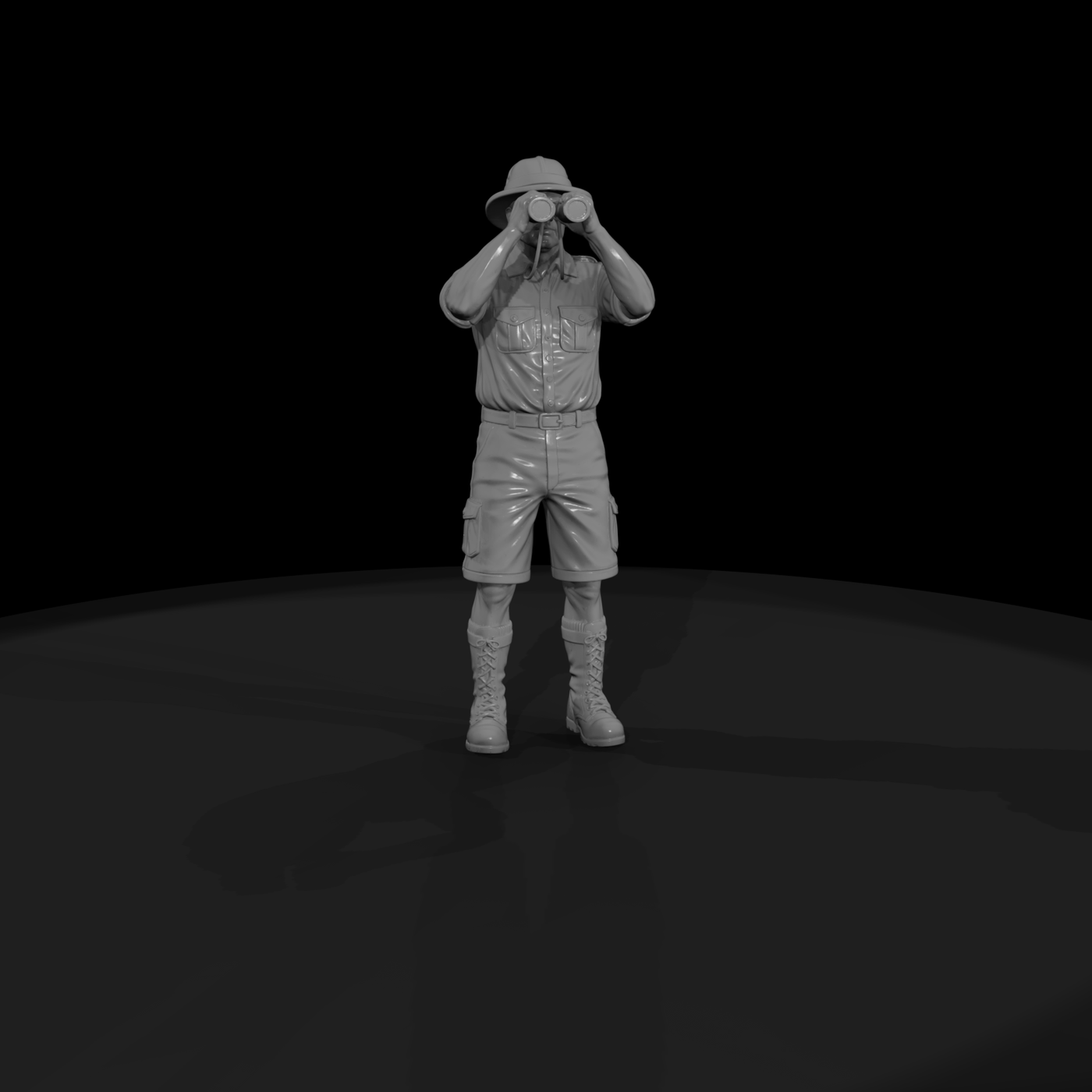 Safari Tourist with Binoculars