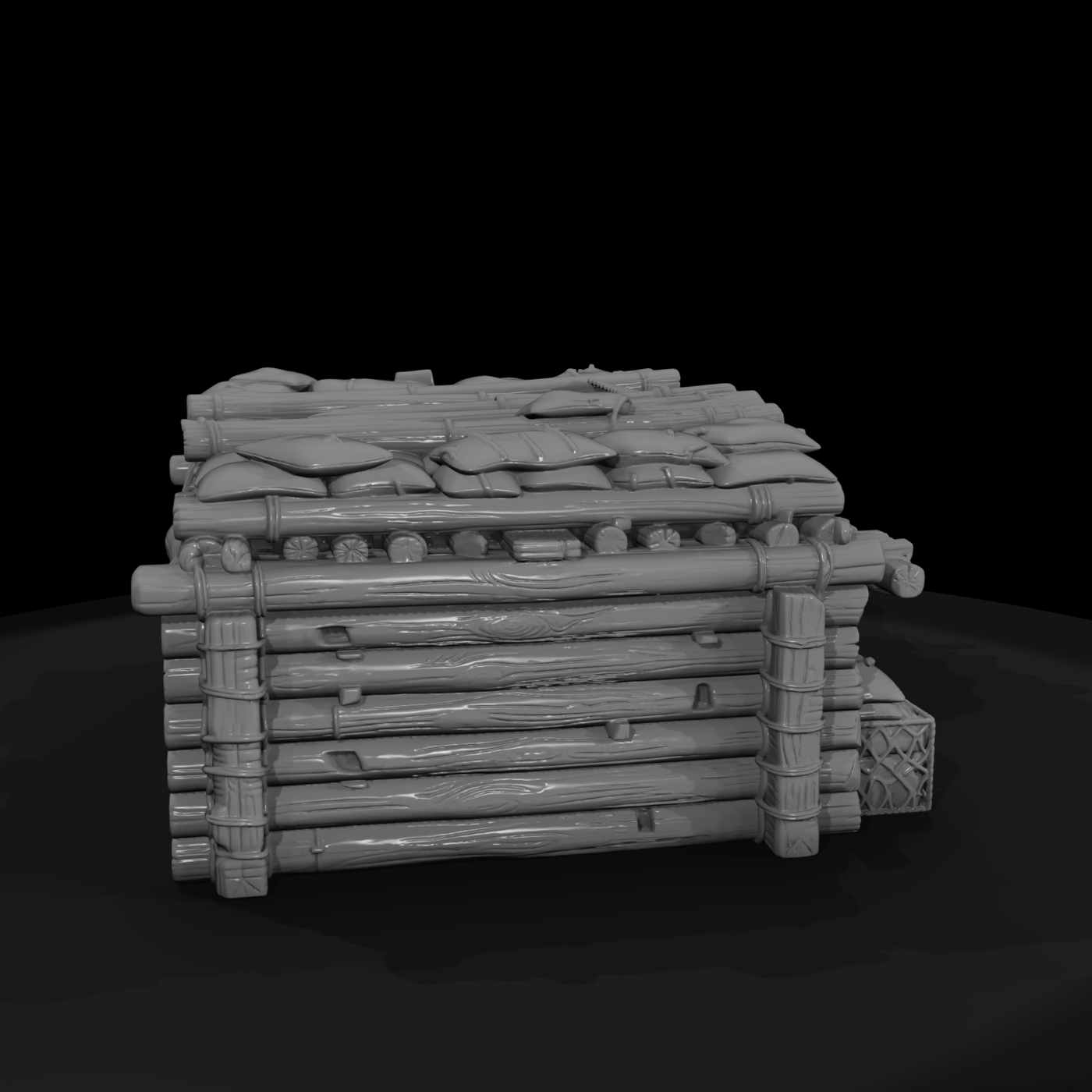 Mil 014 Ww2 Pacific Coconut Log Bunker