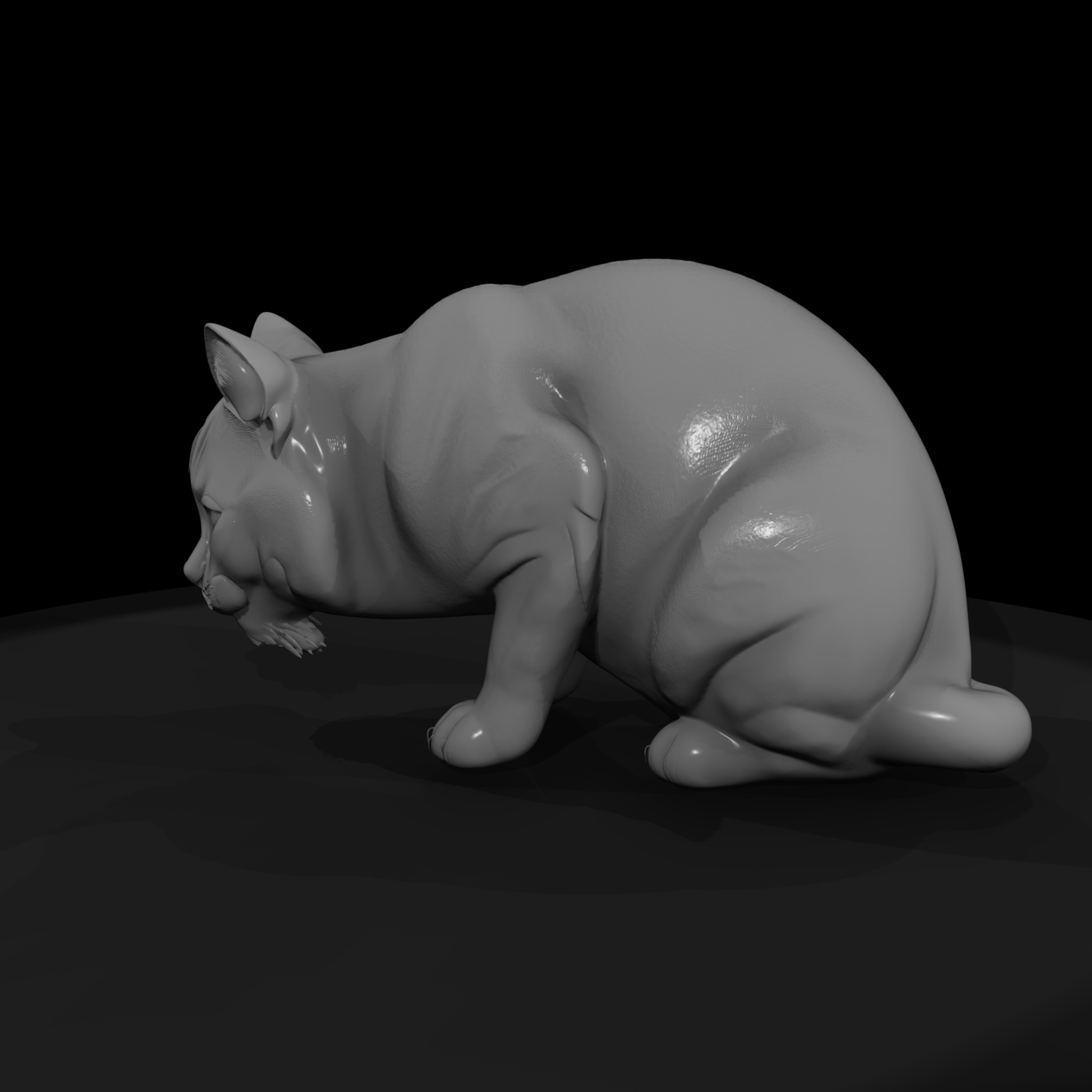 Eating Cat Figurine