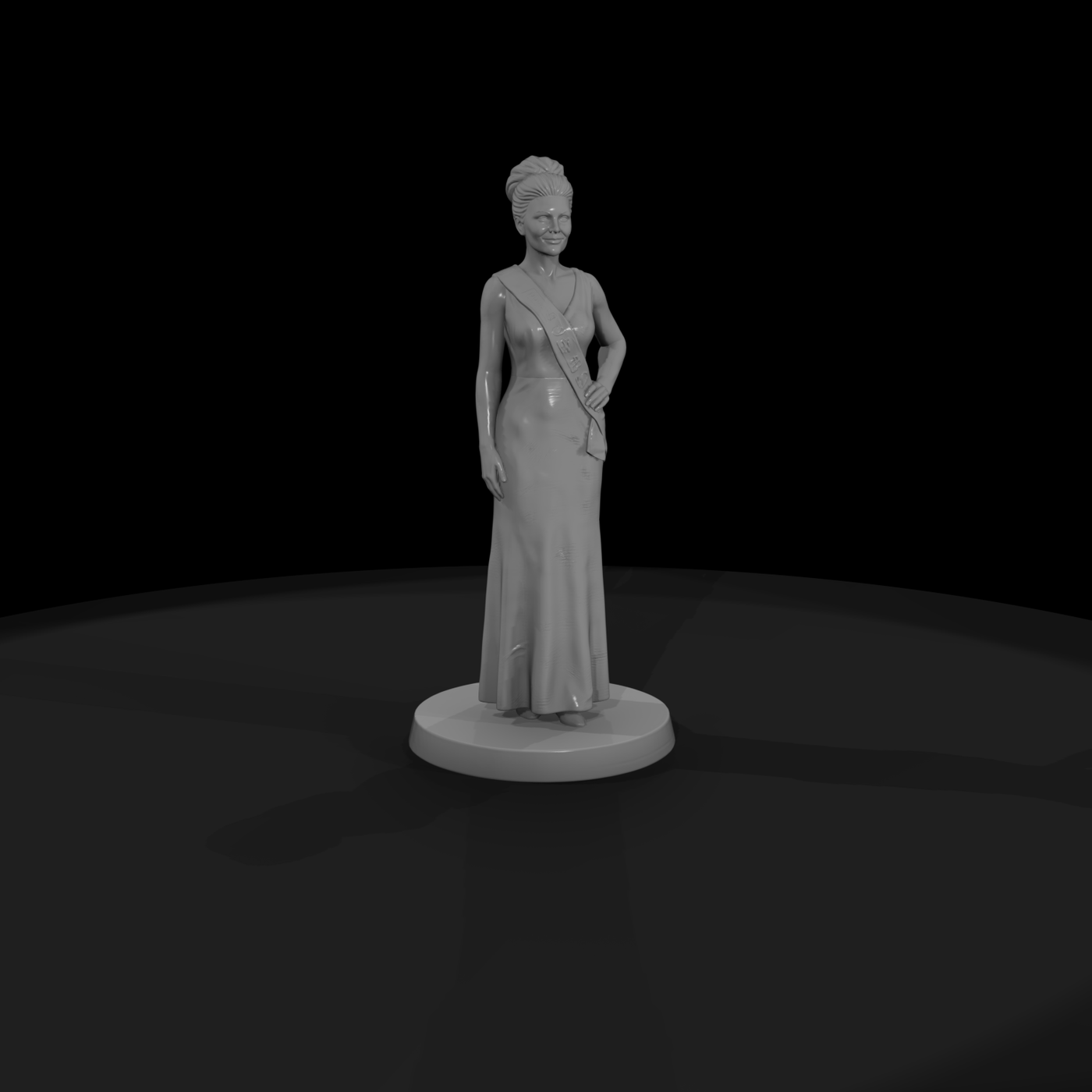 Pageant Contestant in Evening Gown