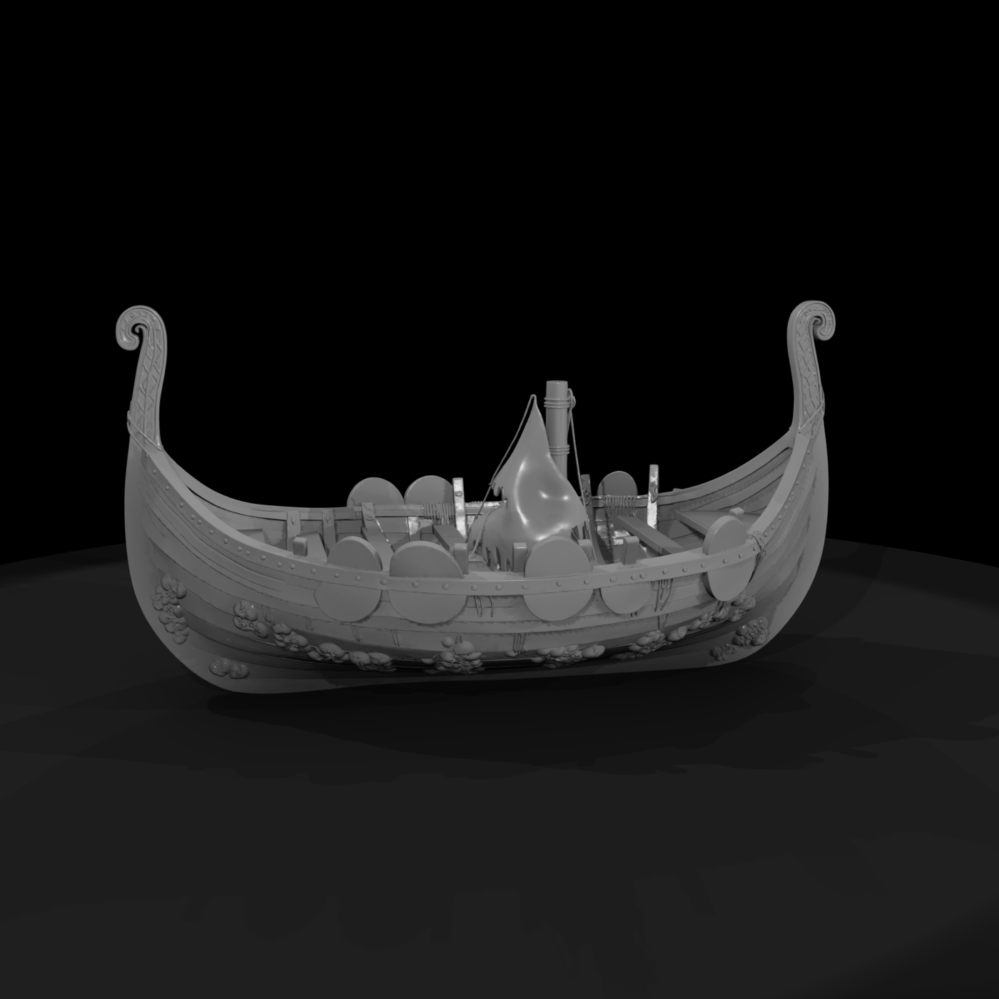 Stylized Weathered Viking Longship
