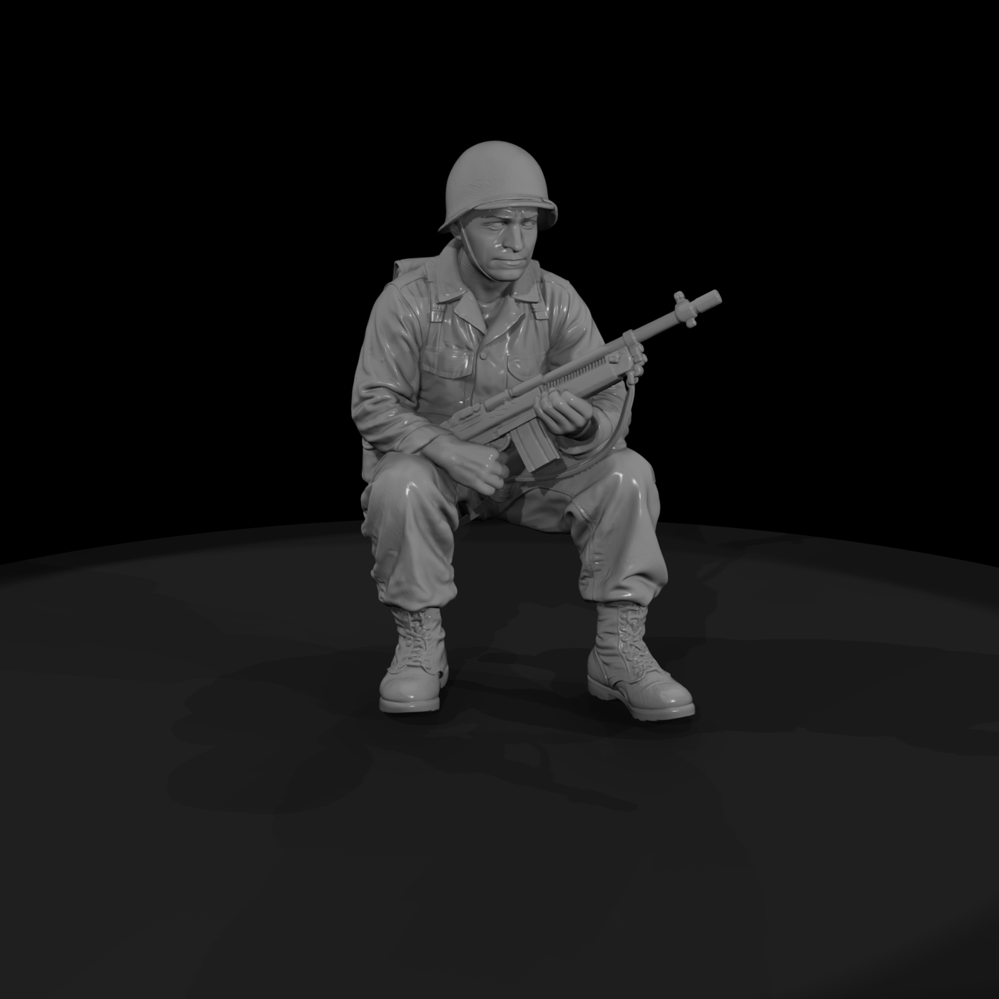 WWII U.S. Marine with Automatic Rifle