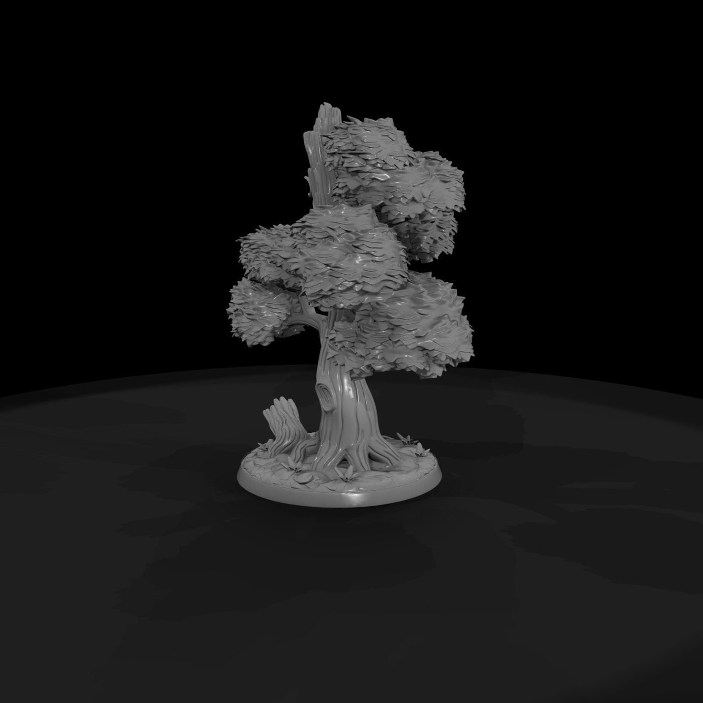 Stylized Broken-Trunk Forest Tree — Terrain
