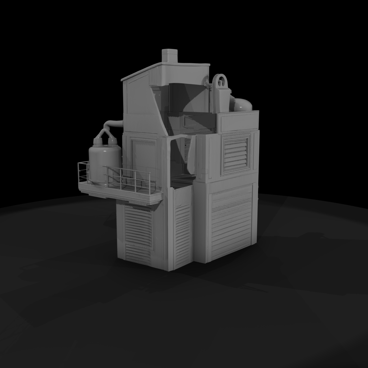Stylized Retro Industrial Factory