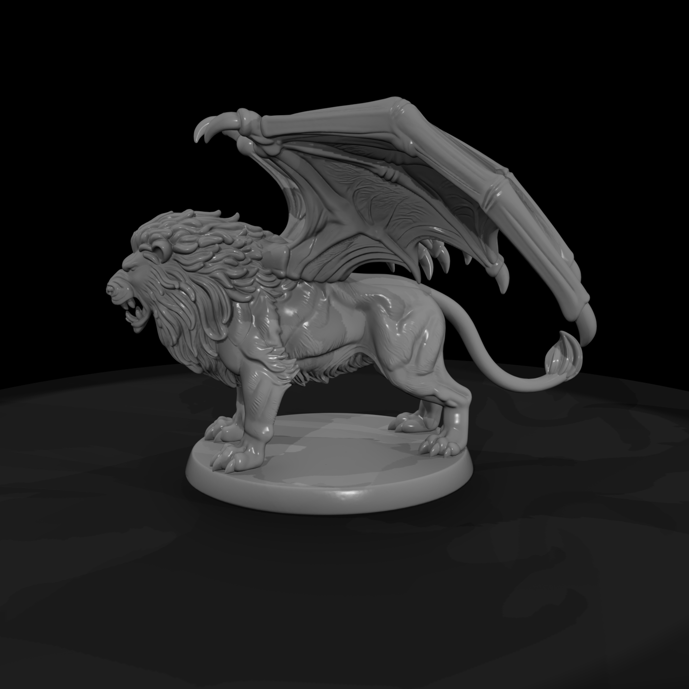 Stylized Manticore Fantasy 3D Print Miniature 89Gz