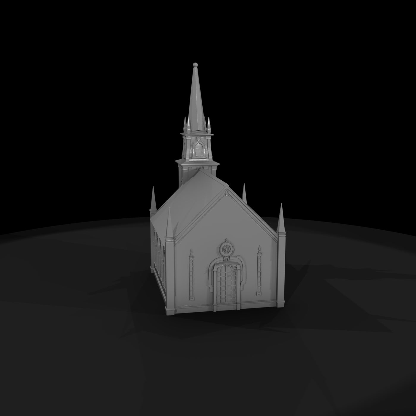 stylized_gothic_country_church_3d_model