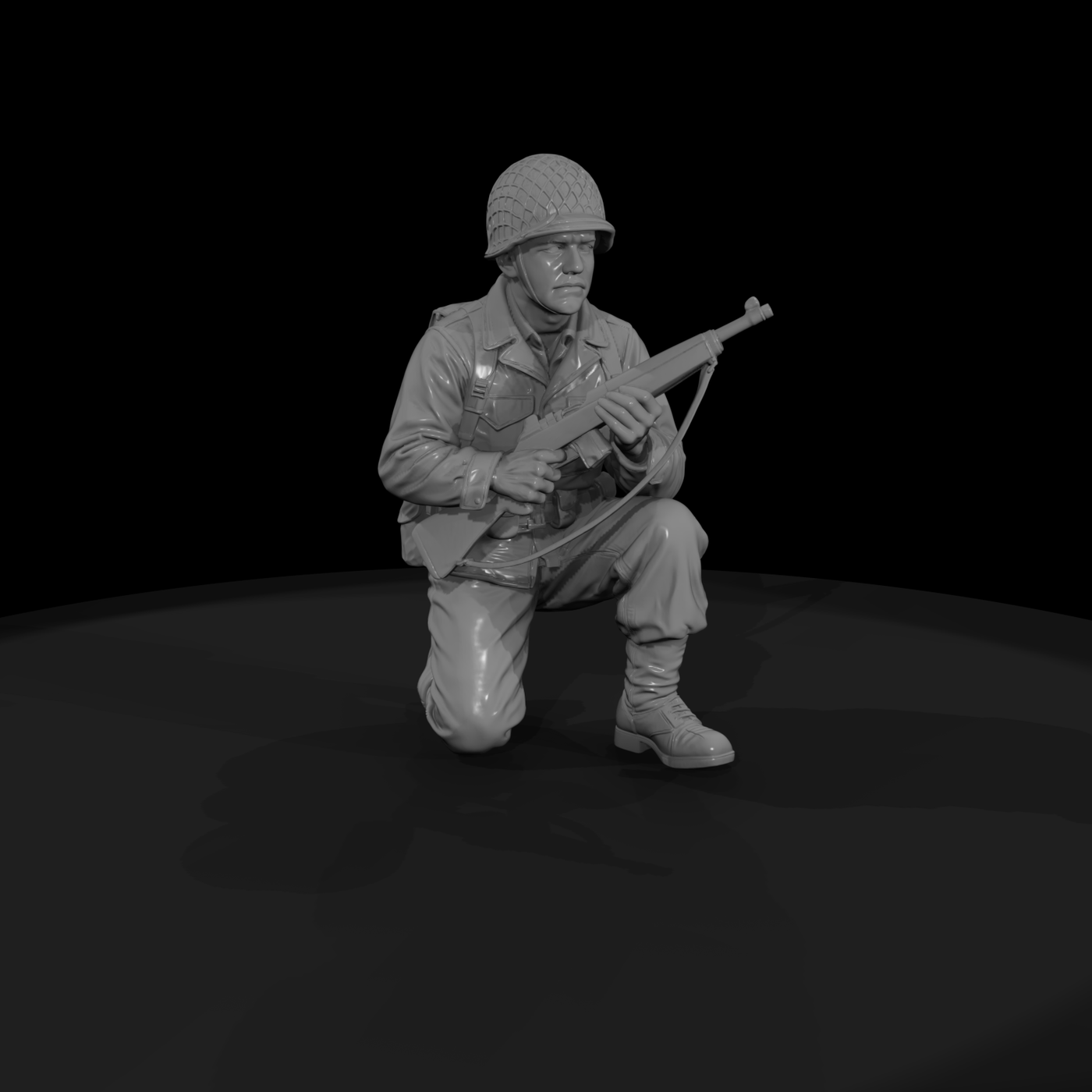 WWII US Army Scout Kneeling