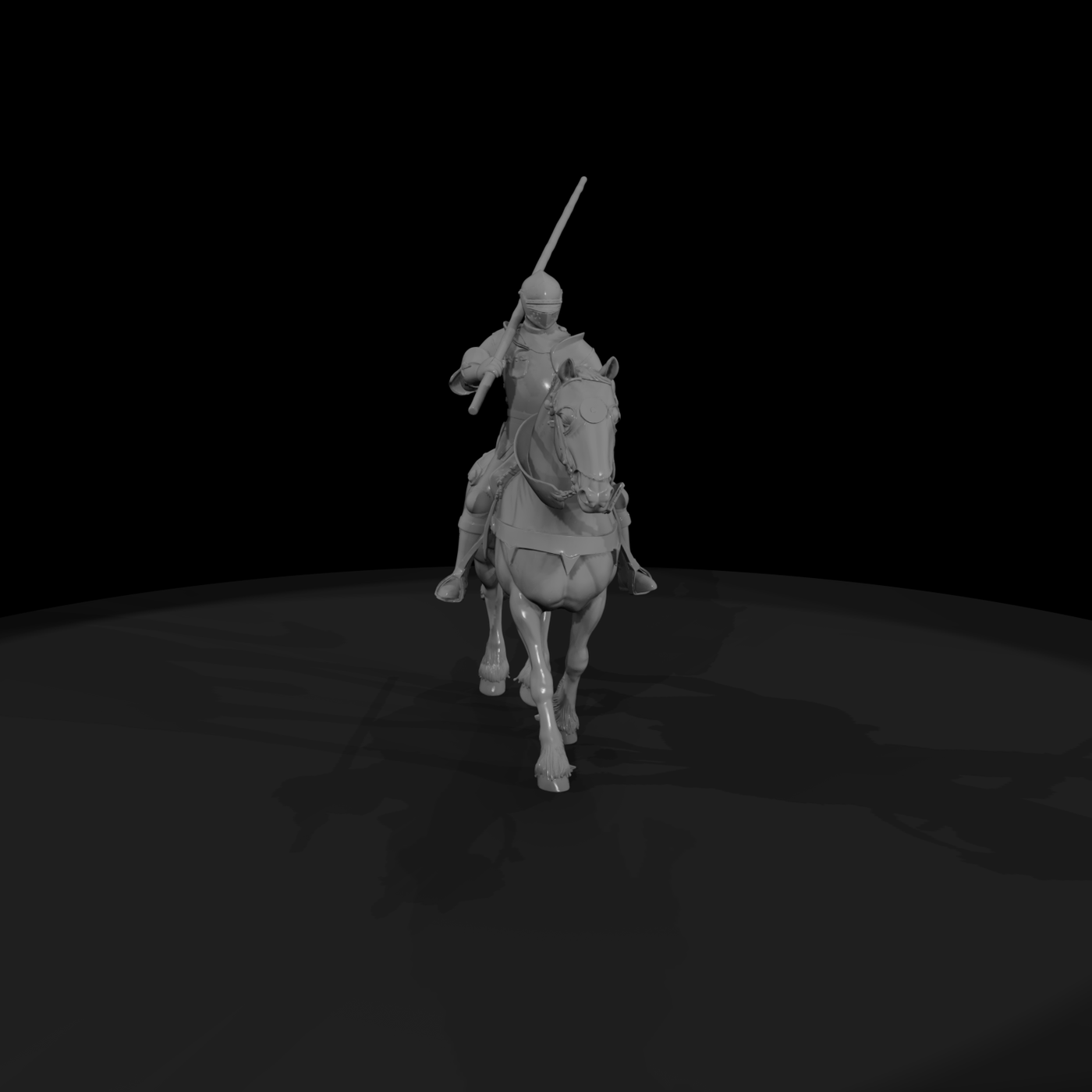Mounted Knight in Full Plate Armor — 28mm Wargaming