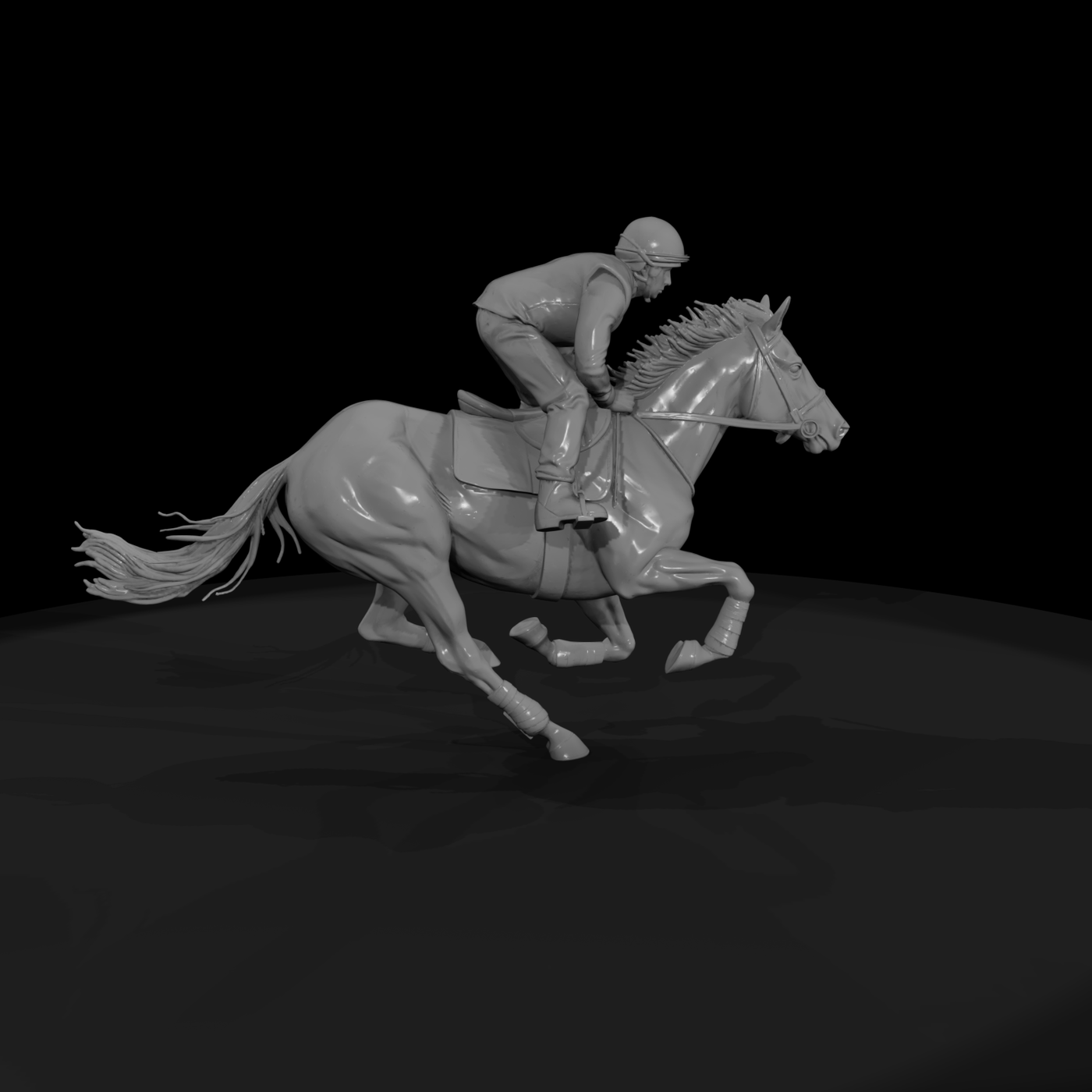 Jockey on Galloping Horse