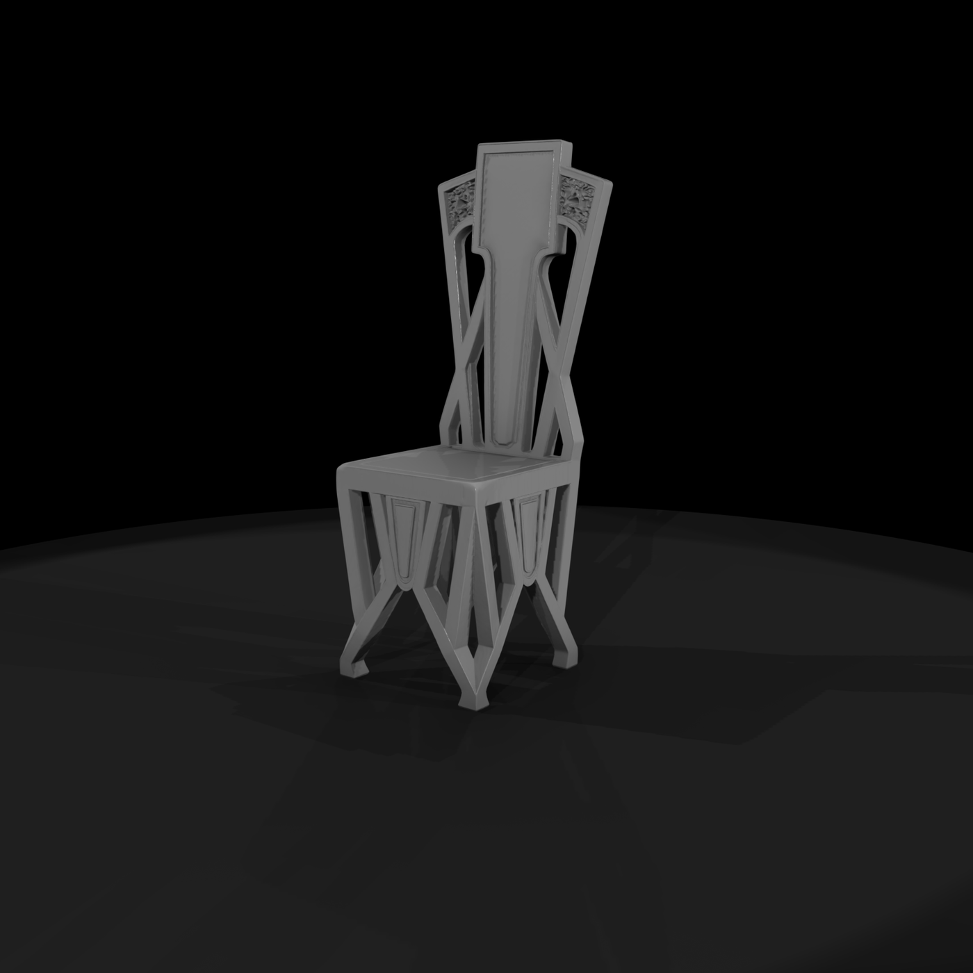 Art Nouveau High-Back Chair