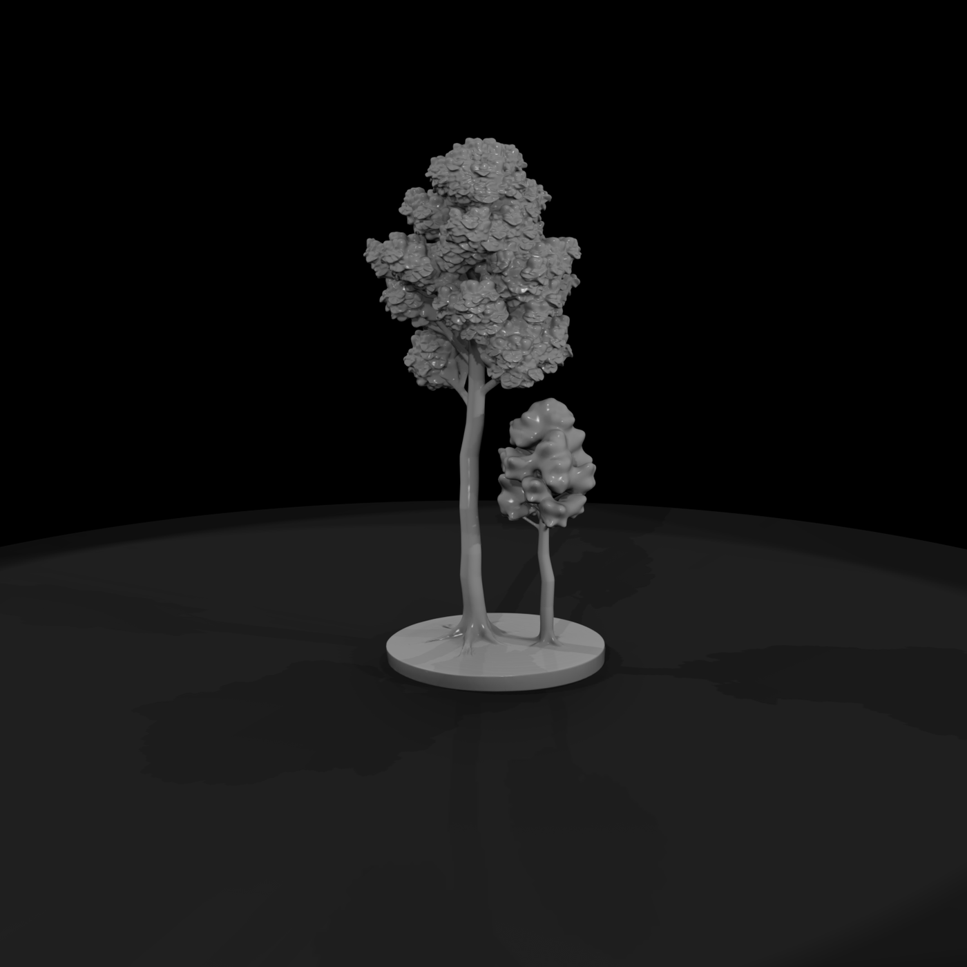 Stylized Tree Pair on Base