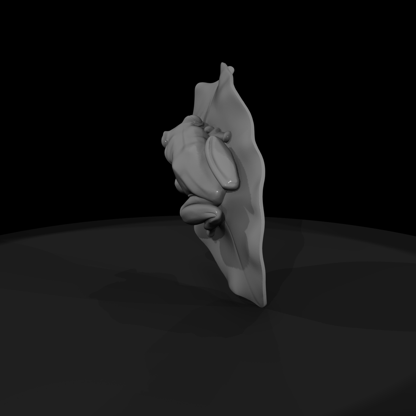 Stylized Tree Frog on Tropical Leaf