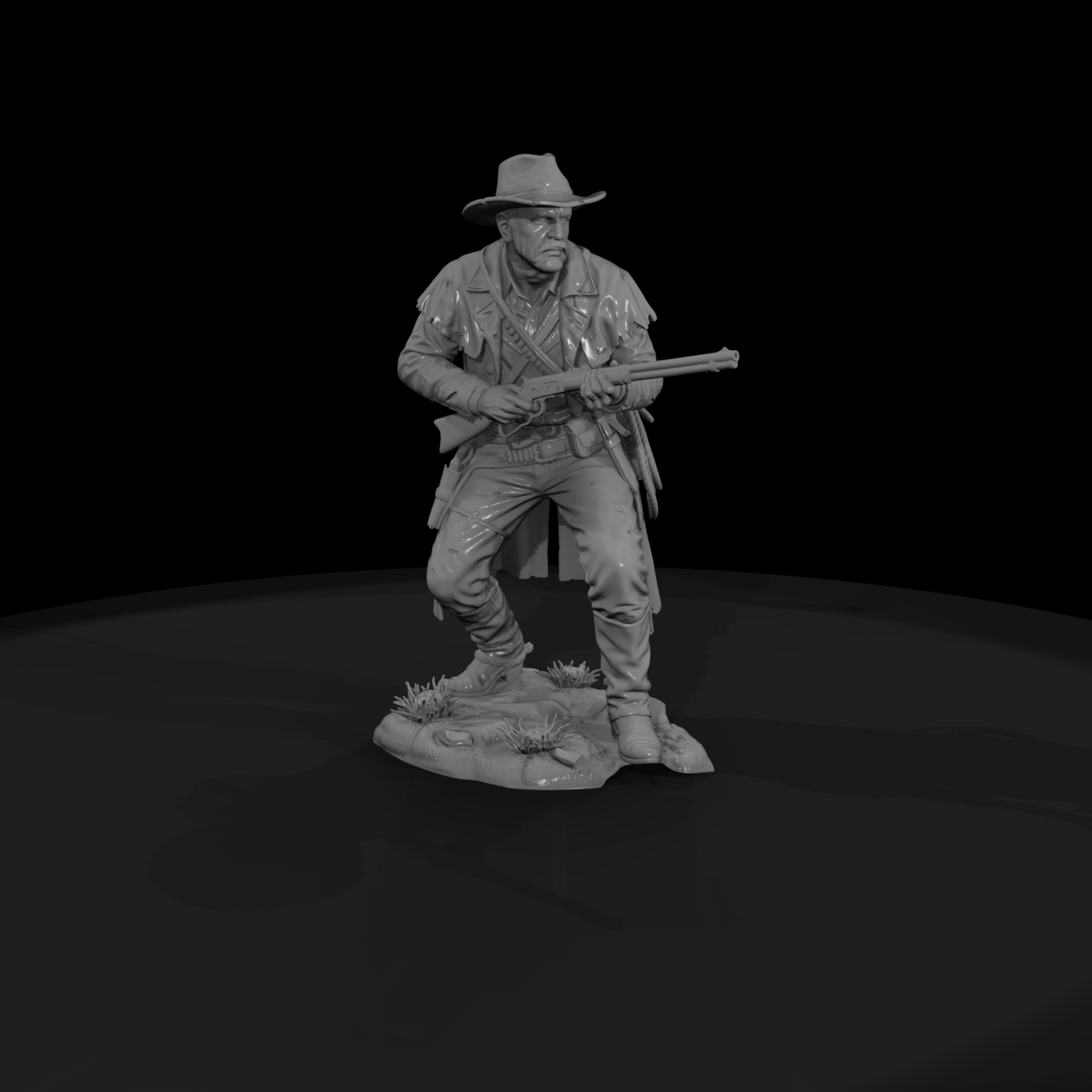 Old West Bounty Hunter with Rifle