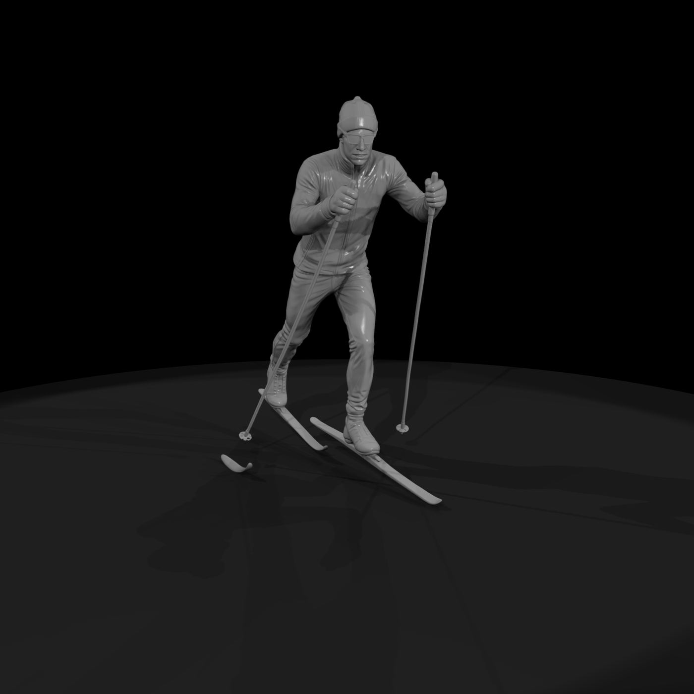 Cross-Country Skier in Motion