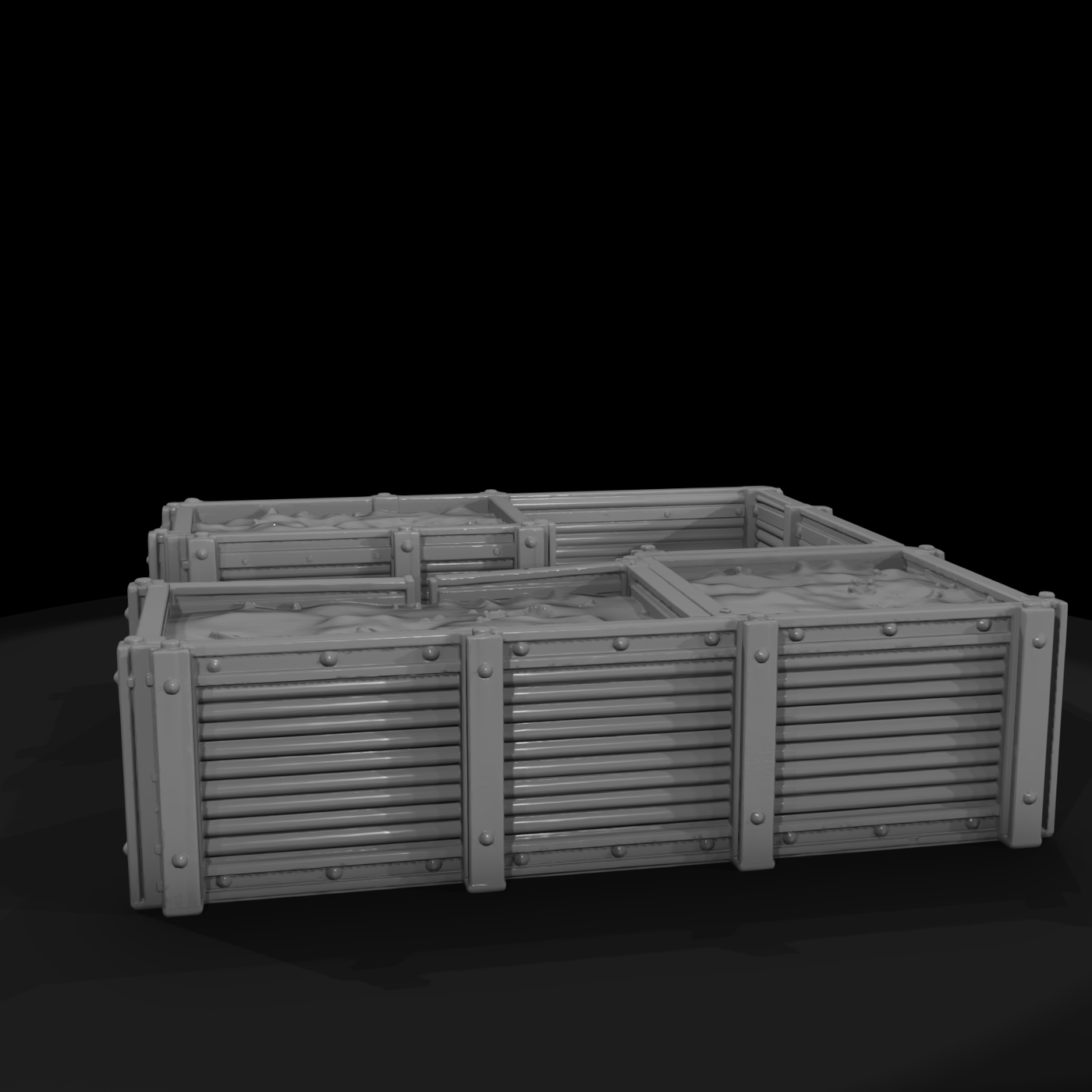 Sandbag-Topped Bin Revetment