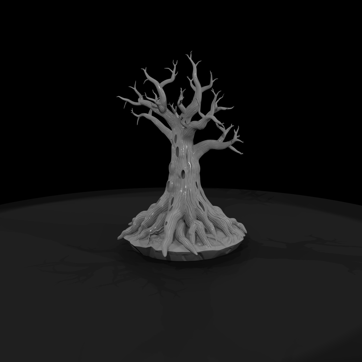 Stylized Gnarled Dead Tree — Fantasy Terrain
