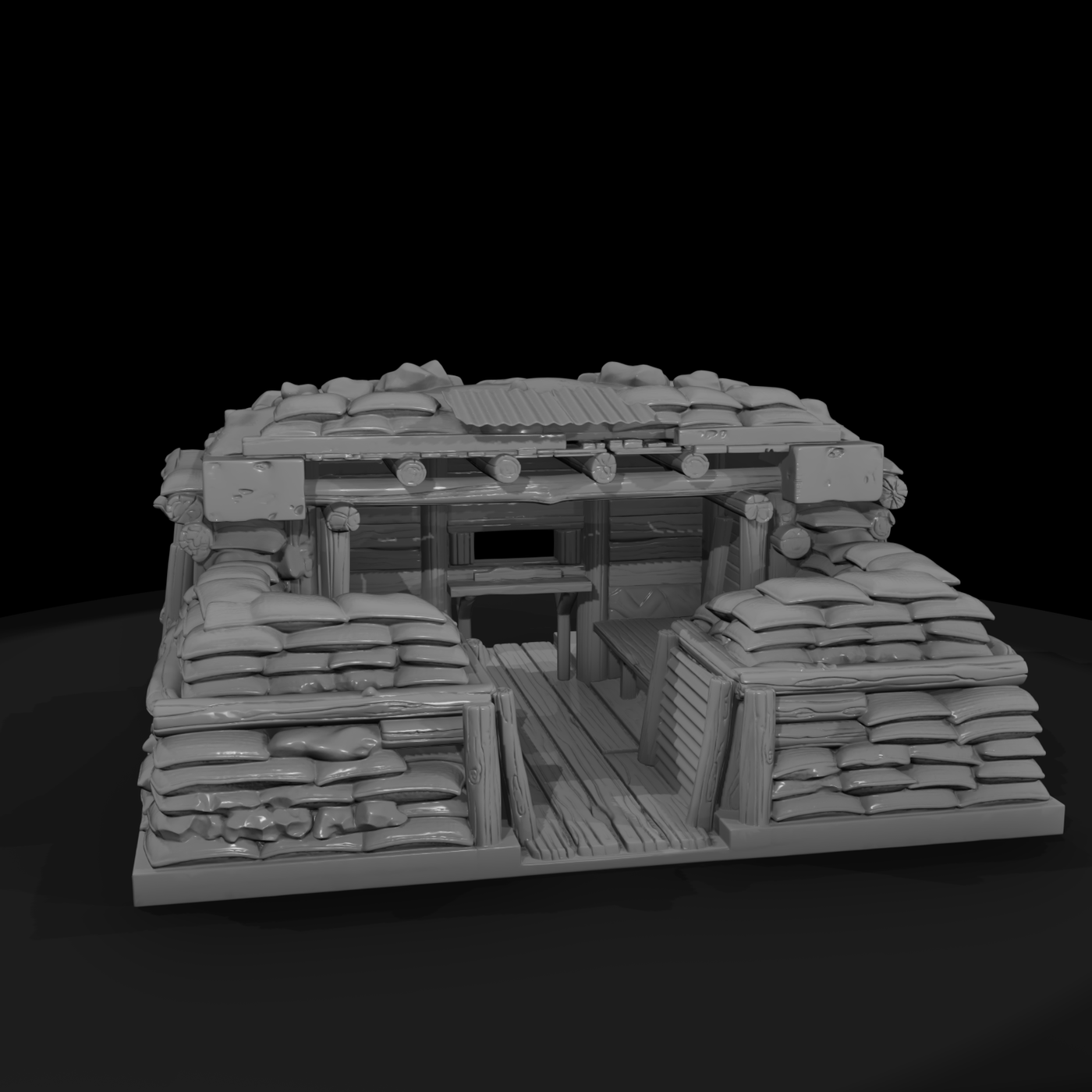 Sandbagged Overhead Cover Bunker