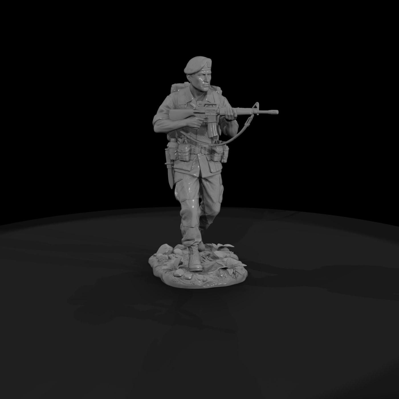 Special Forces Trooper with Green Beret
