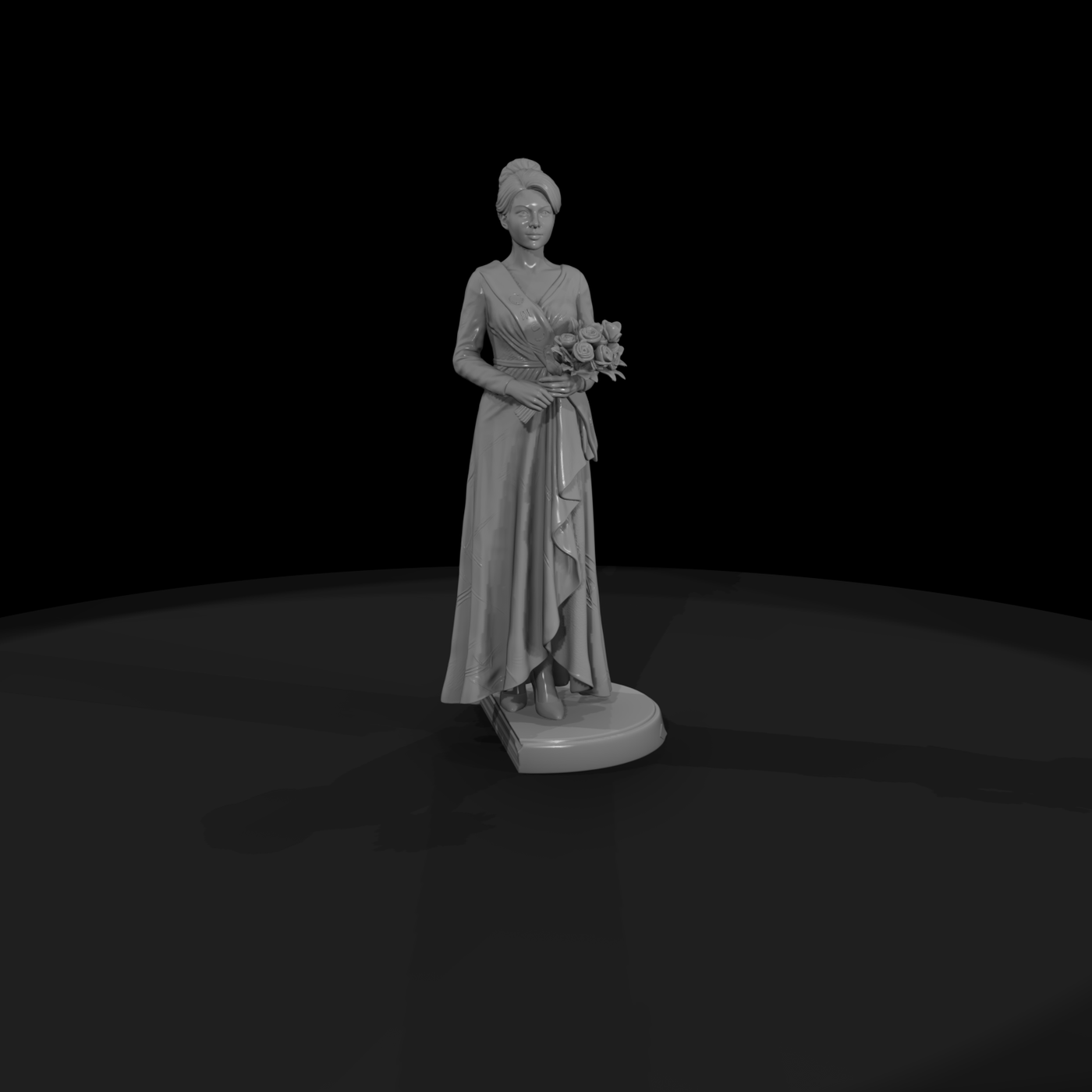 Pageant Contestant in Evening Gown