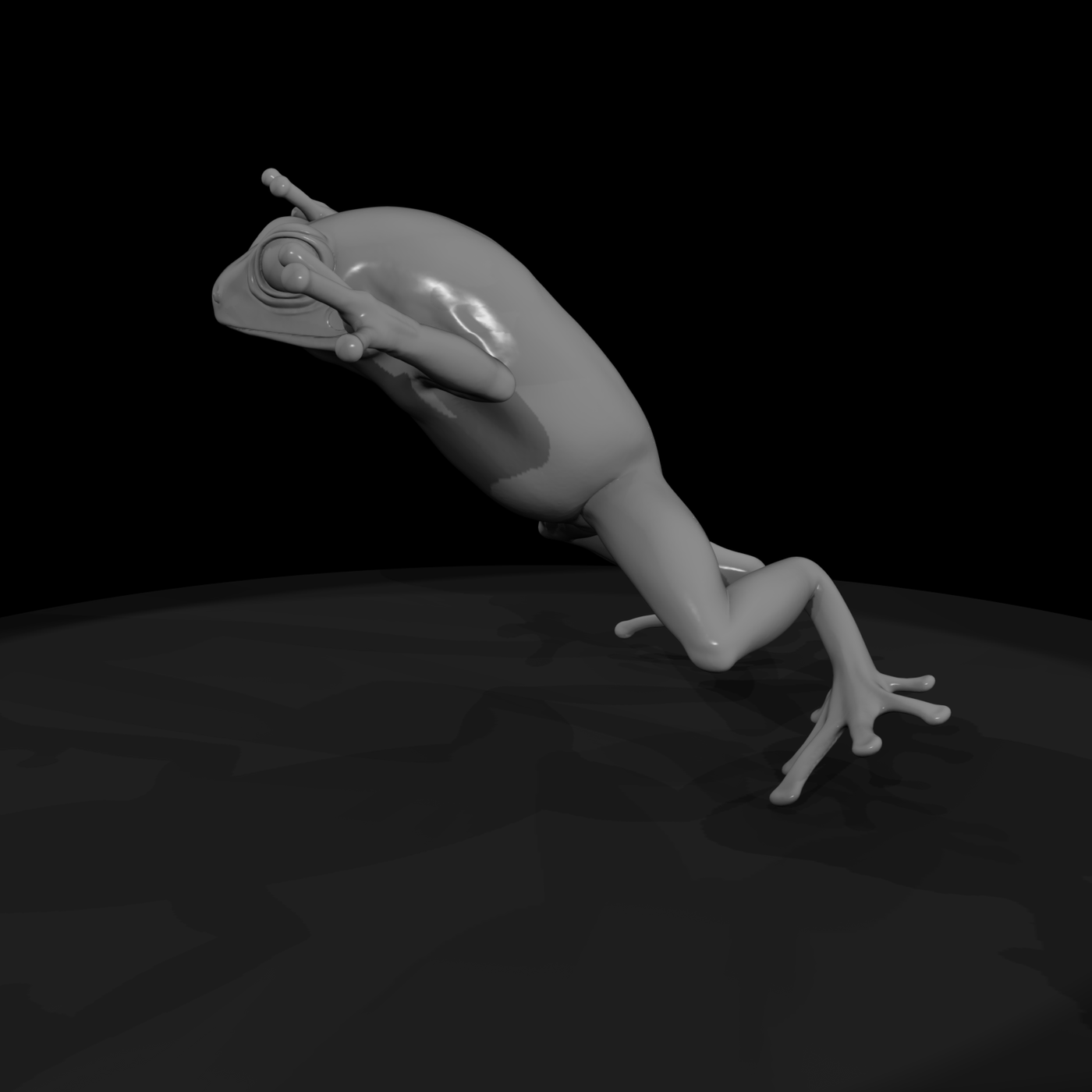 Stylized Frog Sculpture — Accent