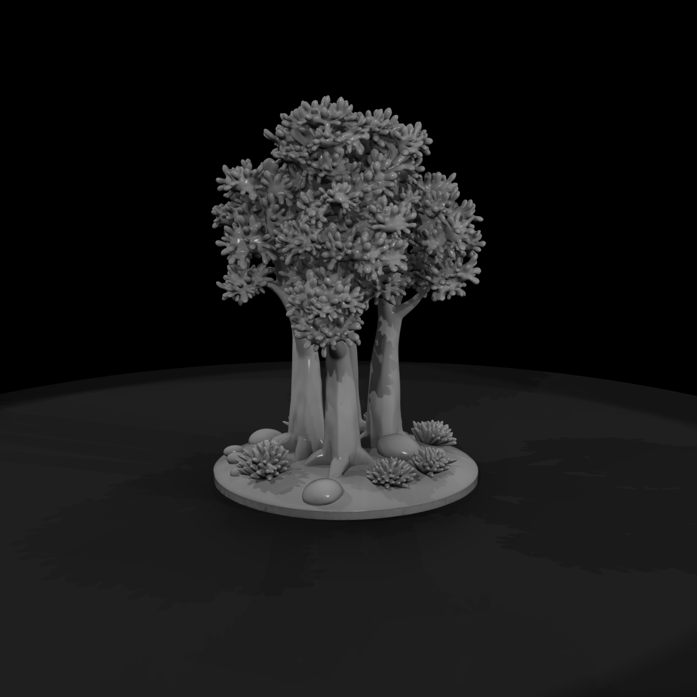 Stylized Tree Grove Scenery Base