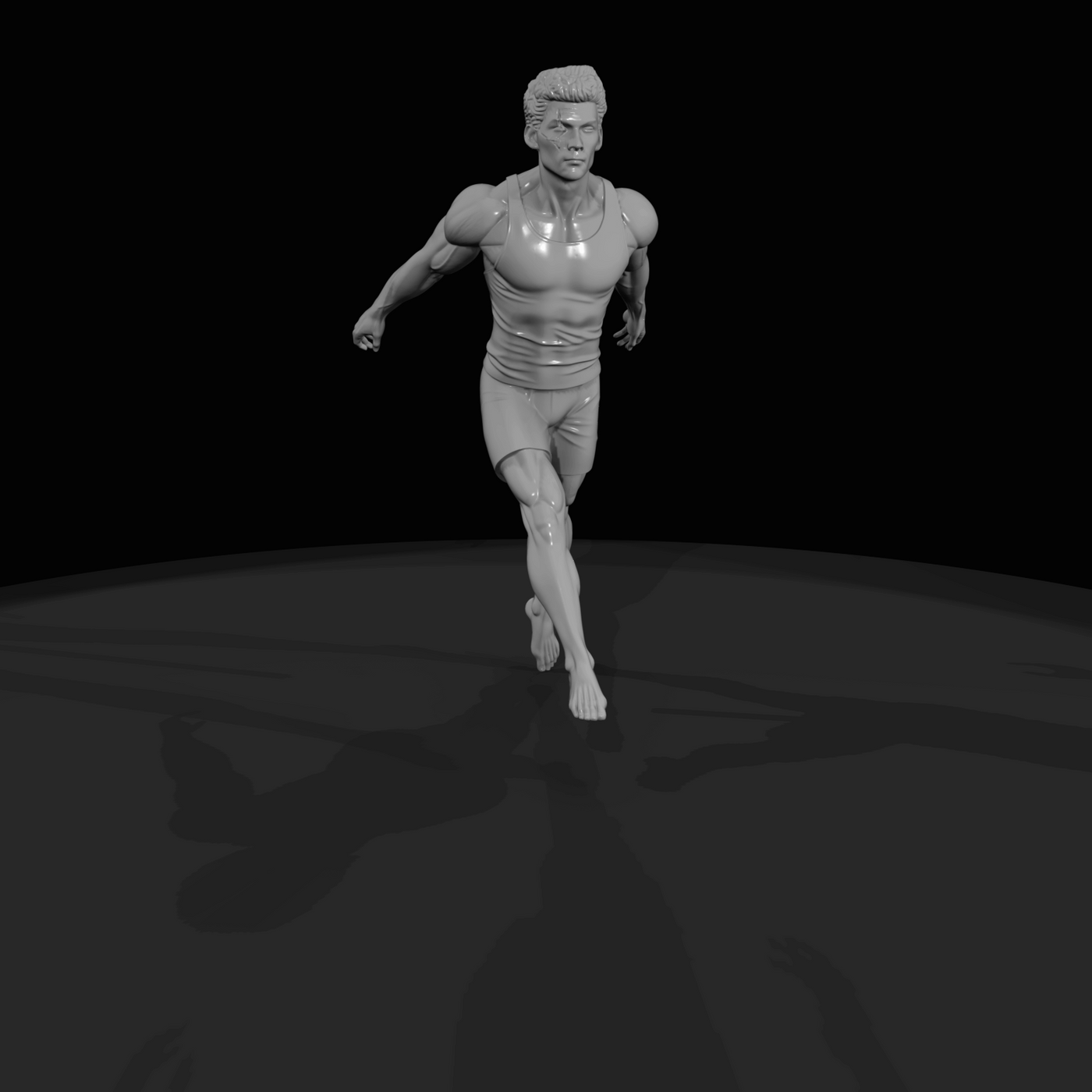 Athlete in Mid-Air Pose