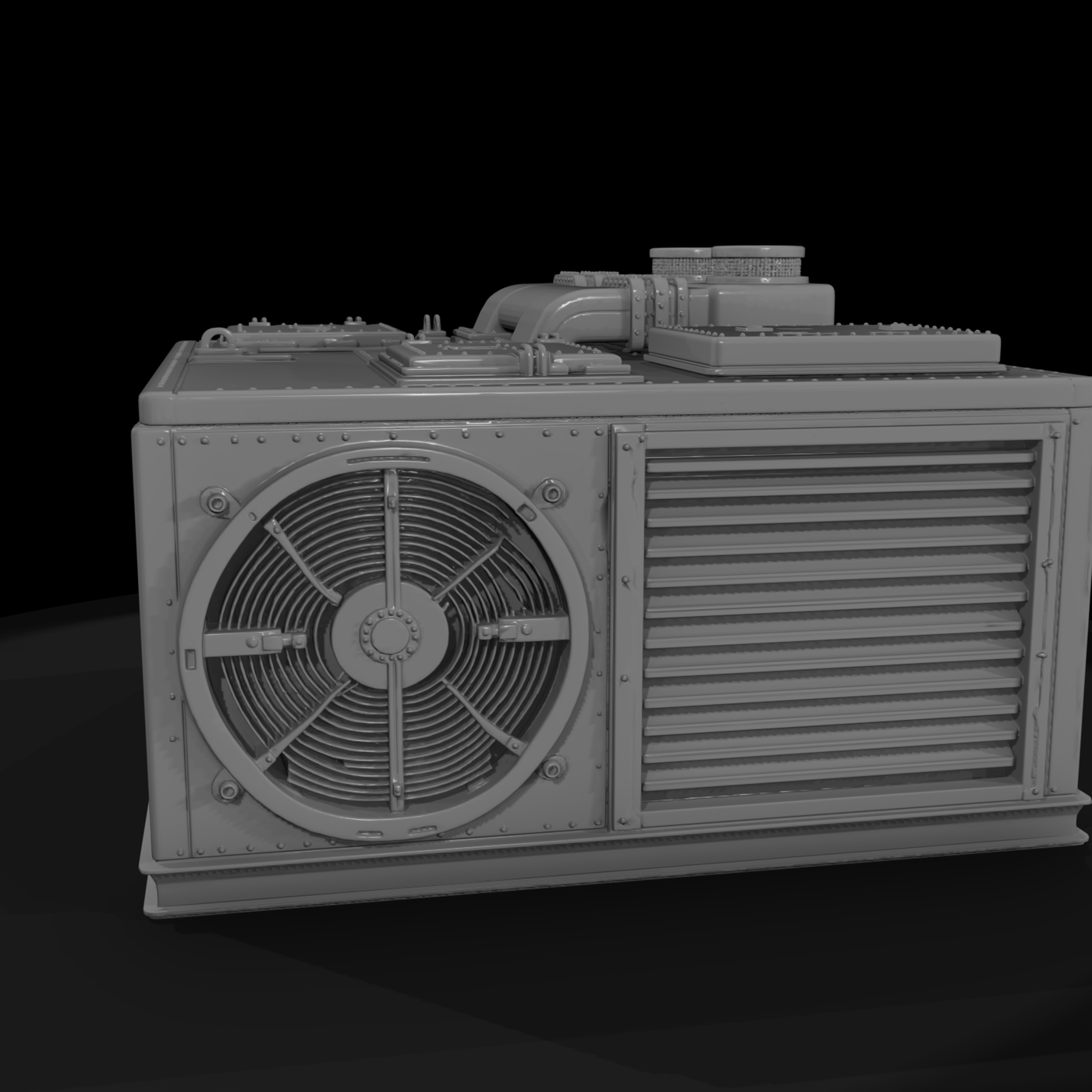 Rugged Industrial Tactical Hvac Unit 3D Model 9Bev