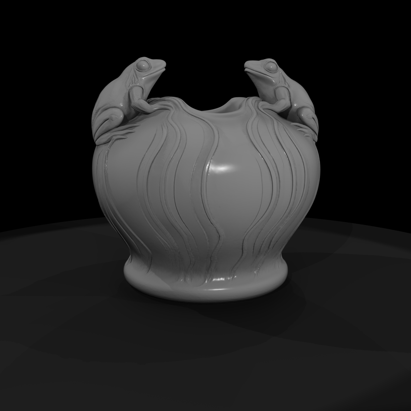 Art Nouveau Frog Planter Vase