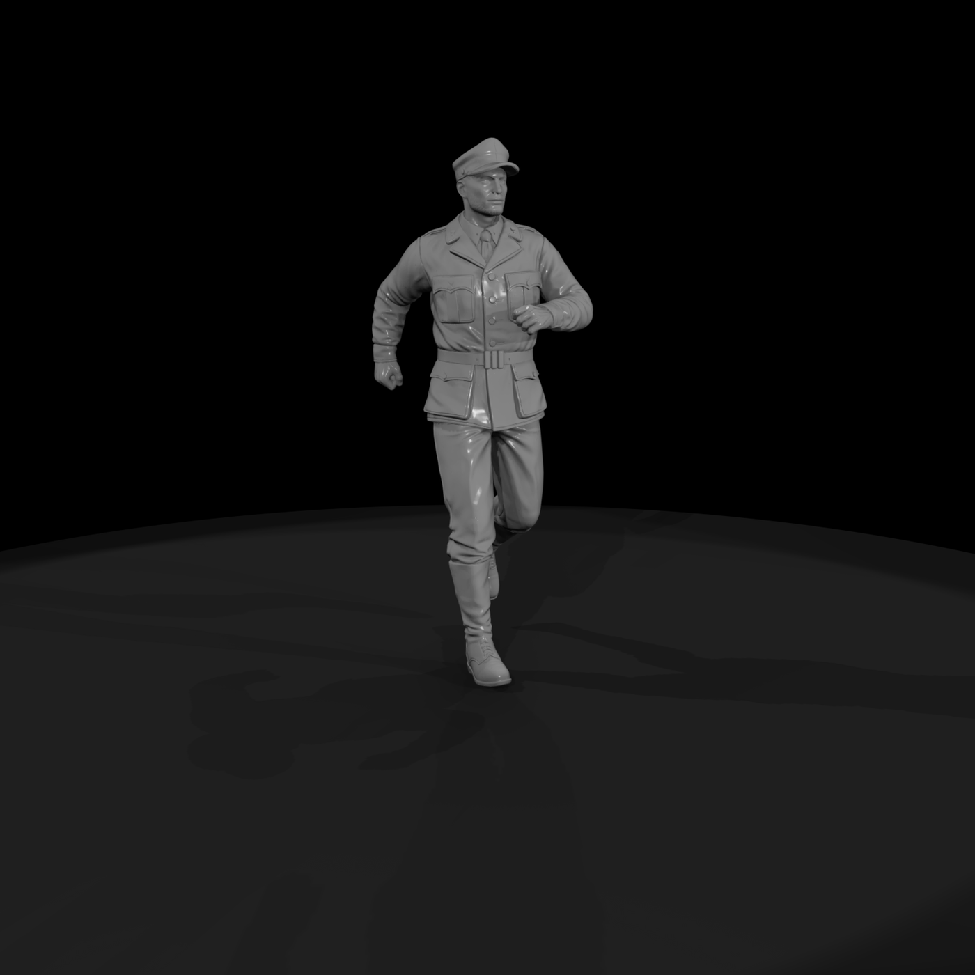 WWII Army Officer Walking