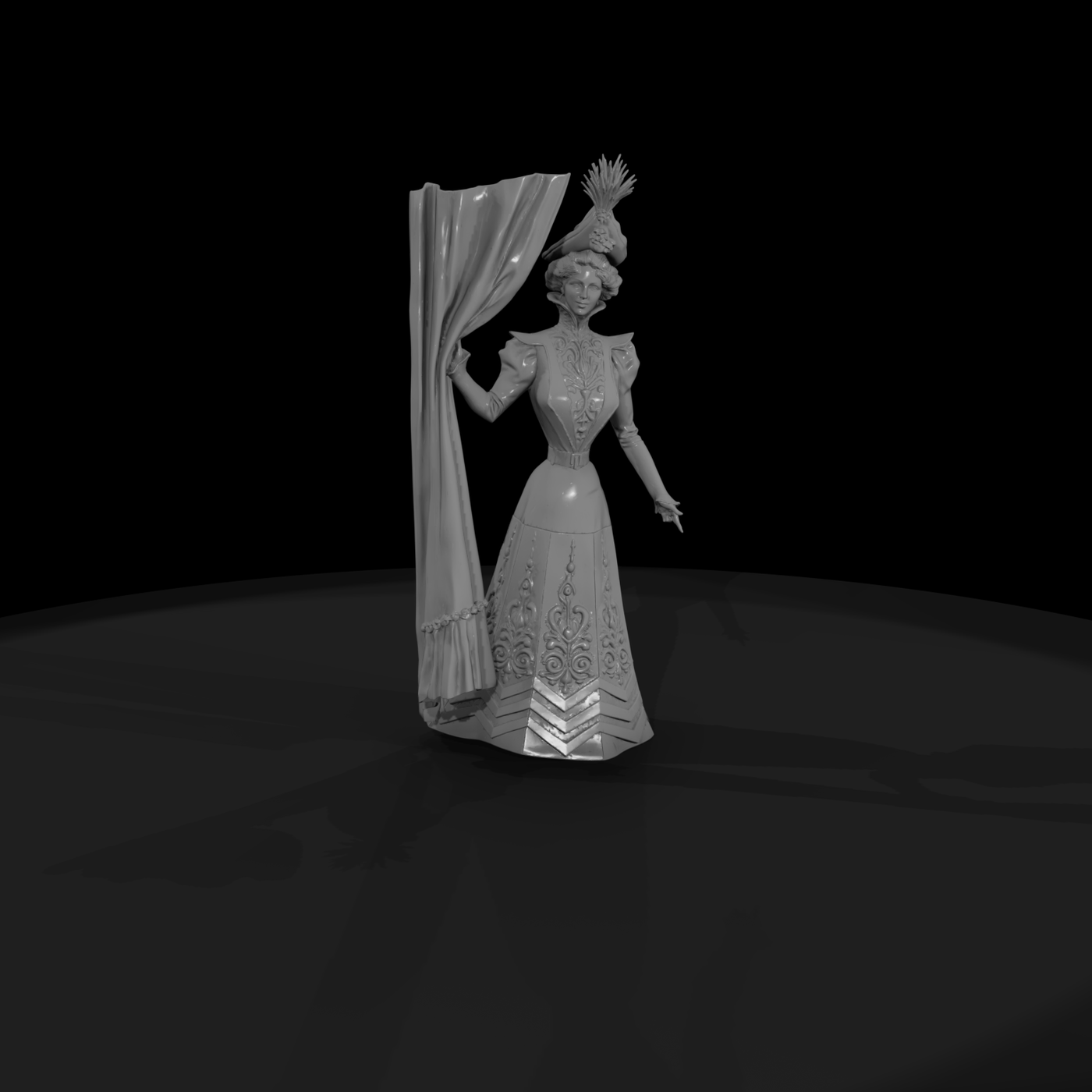 Edwardian Lady in Formal Gown