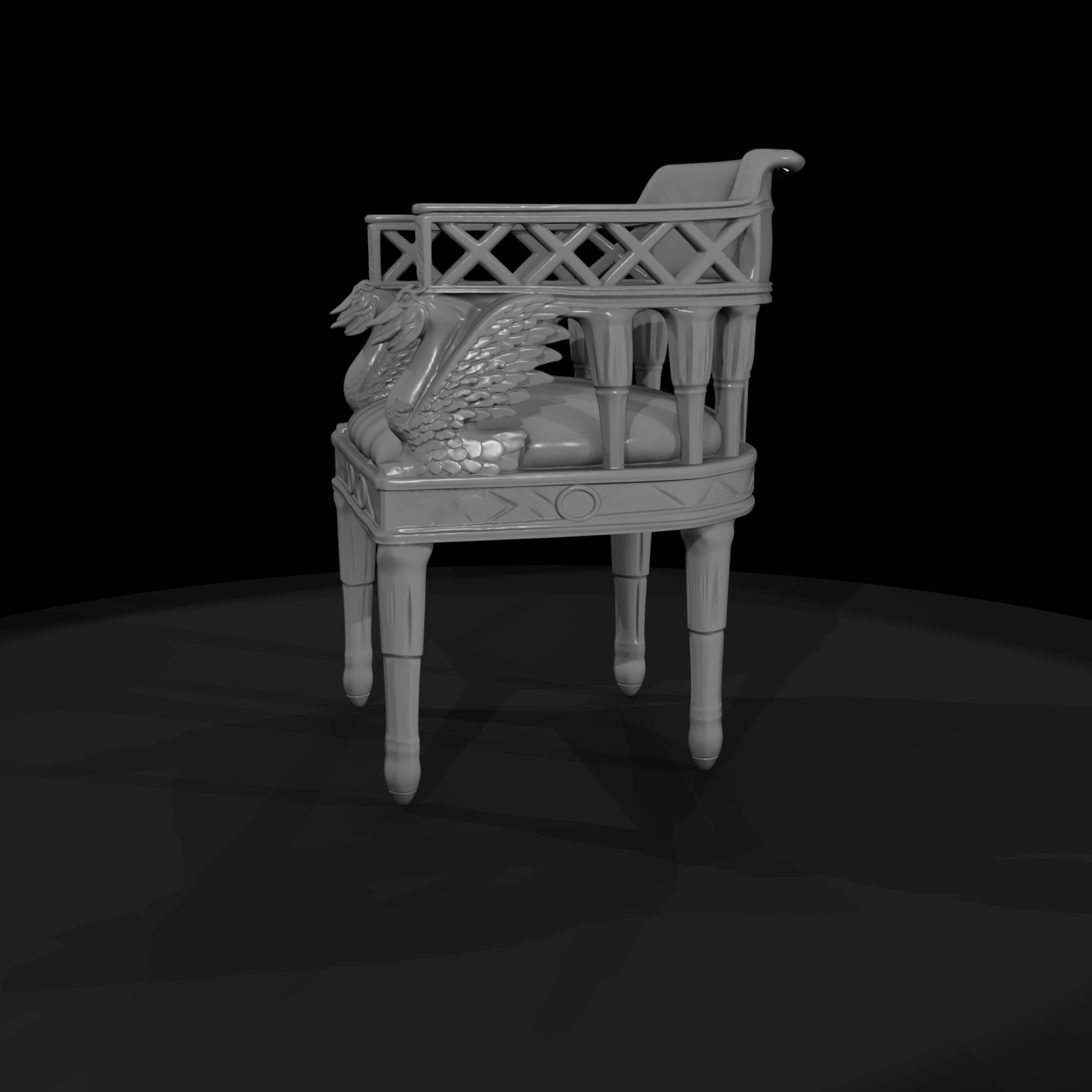 Neoclassical Swan Armchair