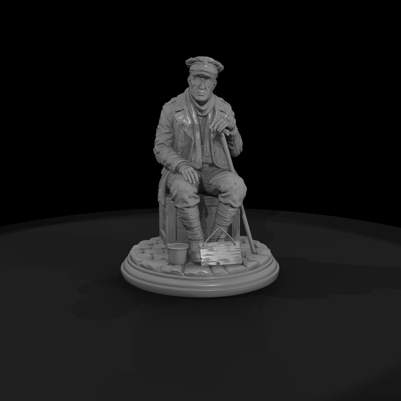 1920s Blind Veteran Beggar