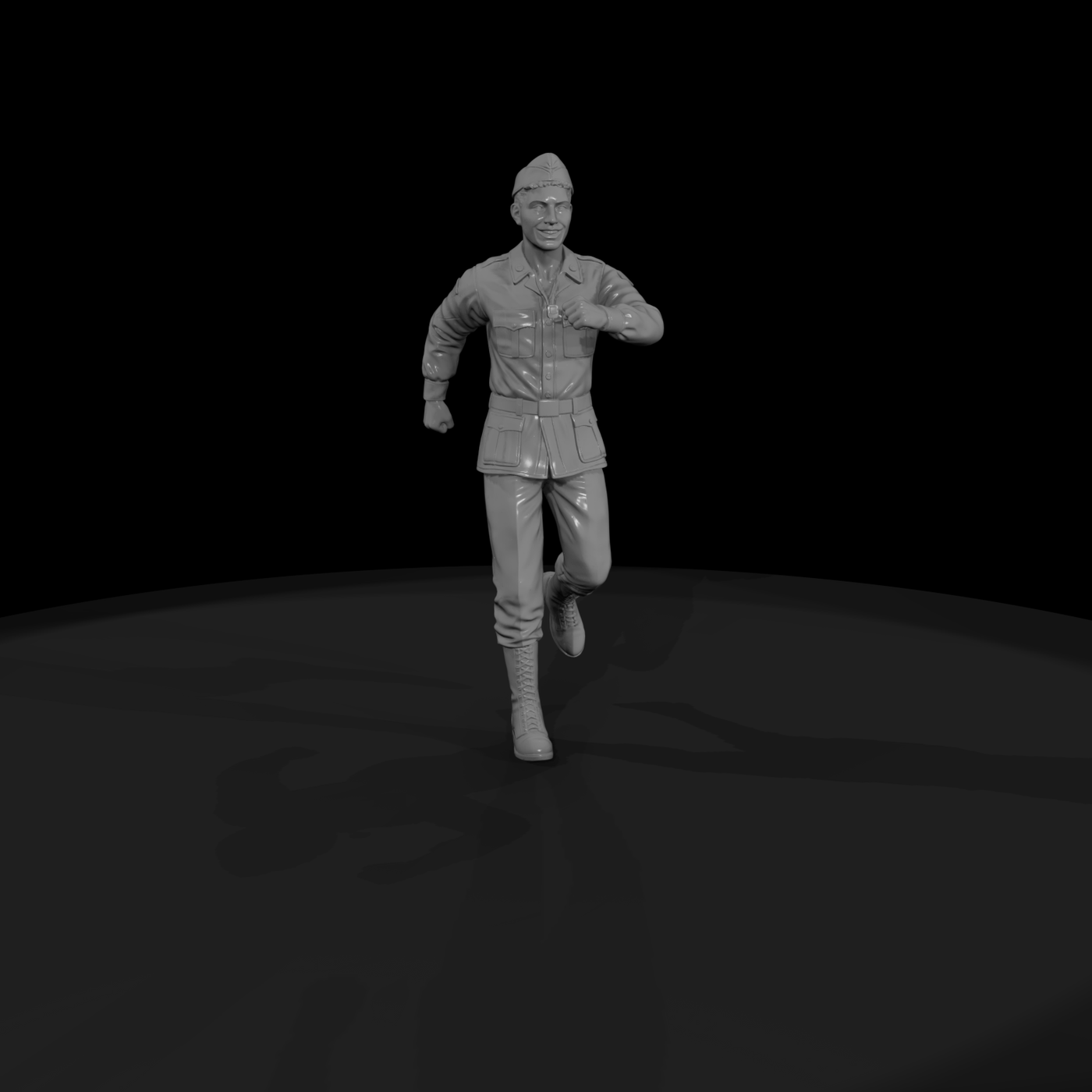 WWII US Army Officer Running