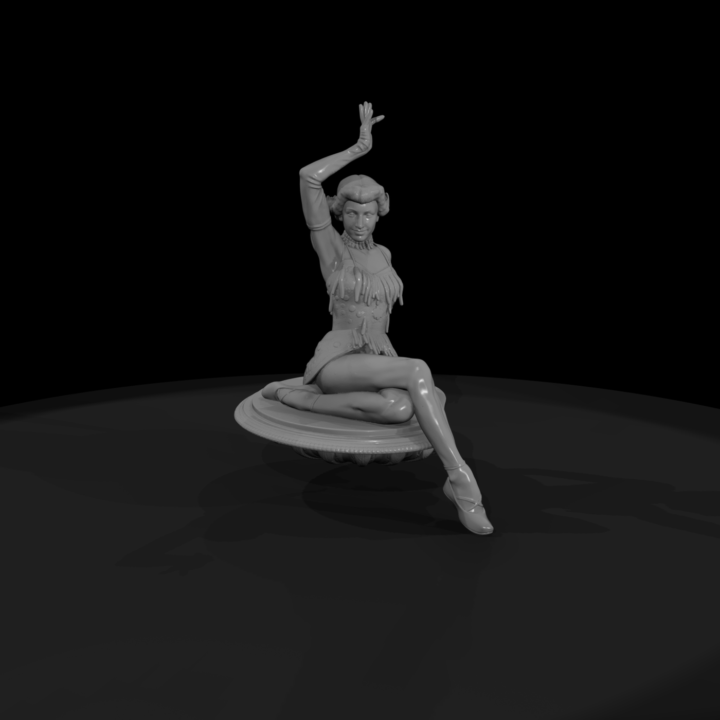 1920s Flapper Dancer on Pedestal