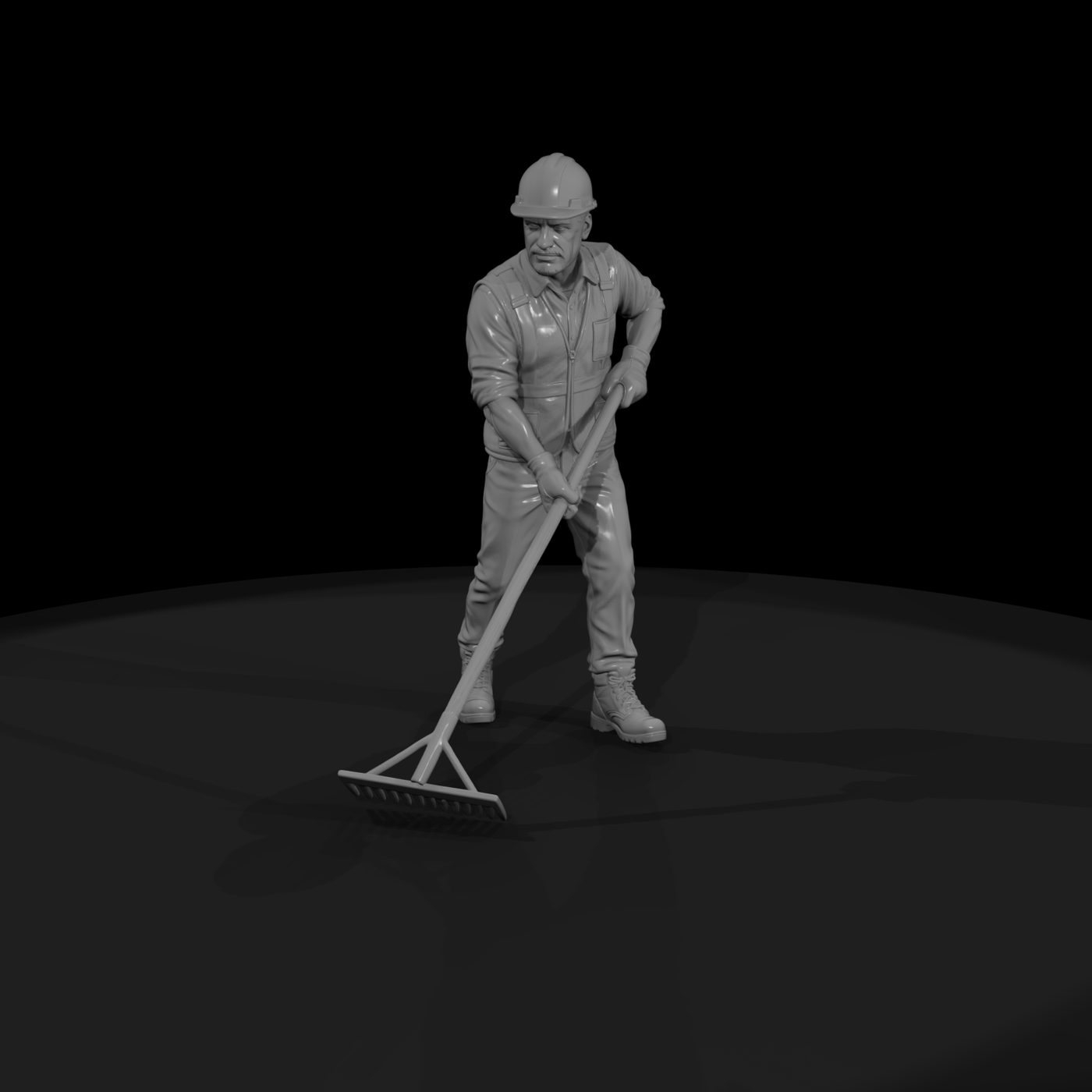 Asphalt Raker Road Worker