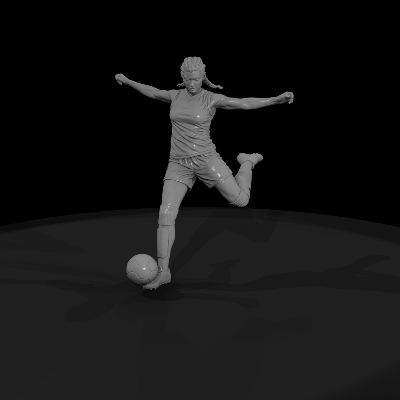 0071 Sports Soccer Player F Kicking