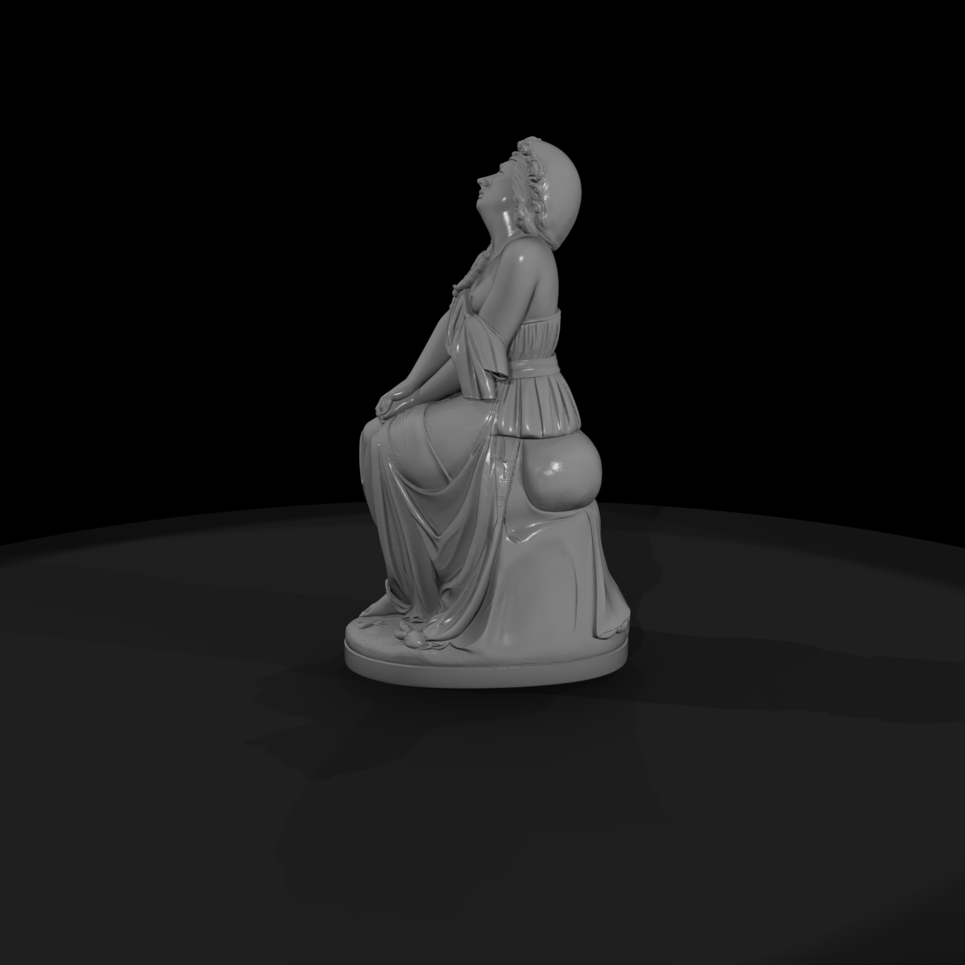 Neoclassical Seated Female Statue