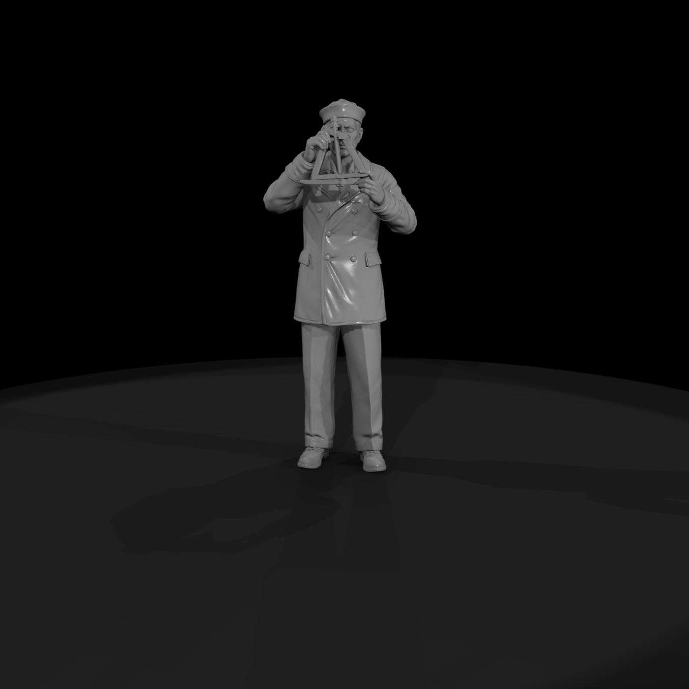 Naval Officer Taking a Sextant Sight