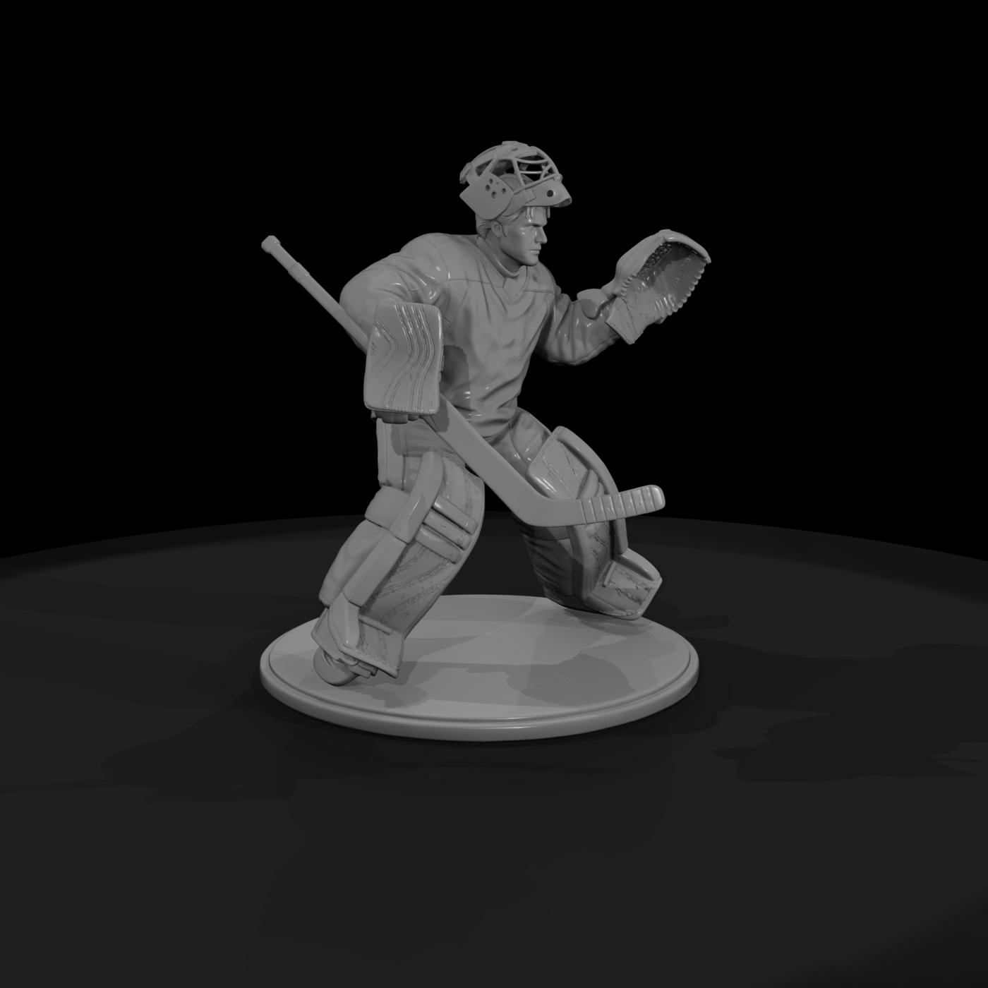 Ice Hockey Goalie in Ready Stance