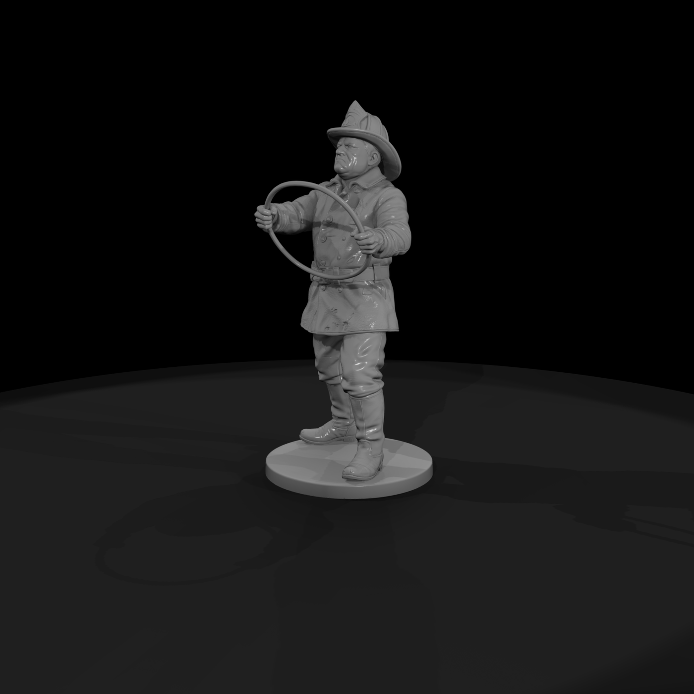 1880s Fireman Holding a Life Net
