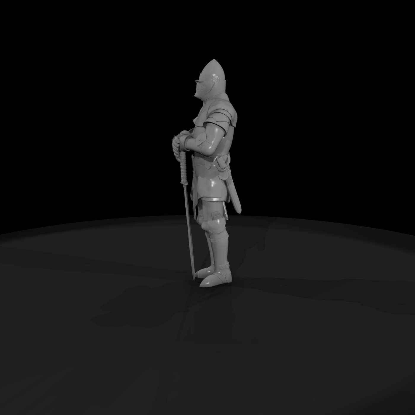 Medieval Full-Plate Knight — Standing Figure